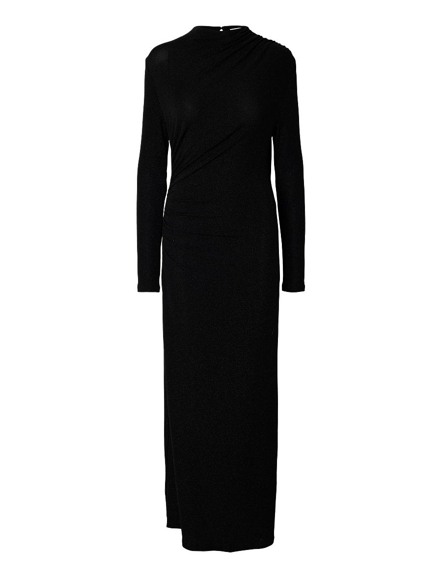 Selected - SLWNORI LS LONG DRESS - aftenkjoler - black - 1