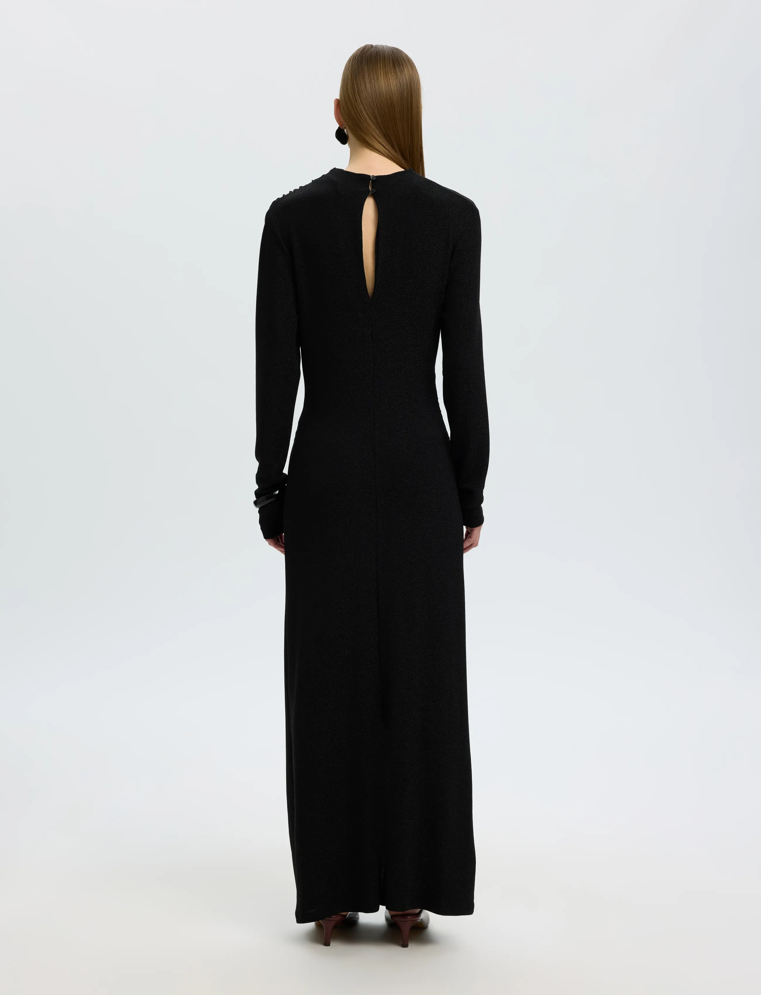 Selected - SLWNORI LS LONG DRESS - black - 2