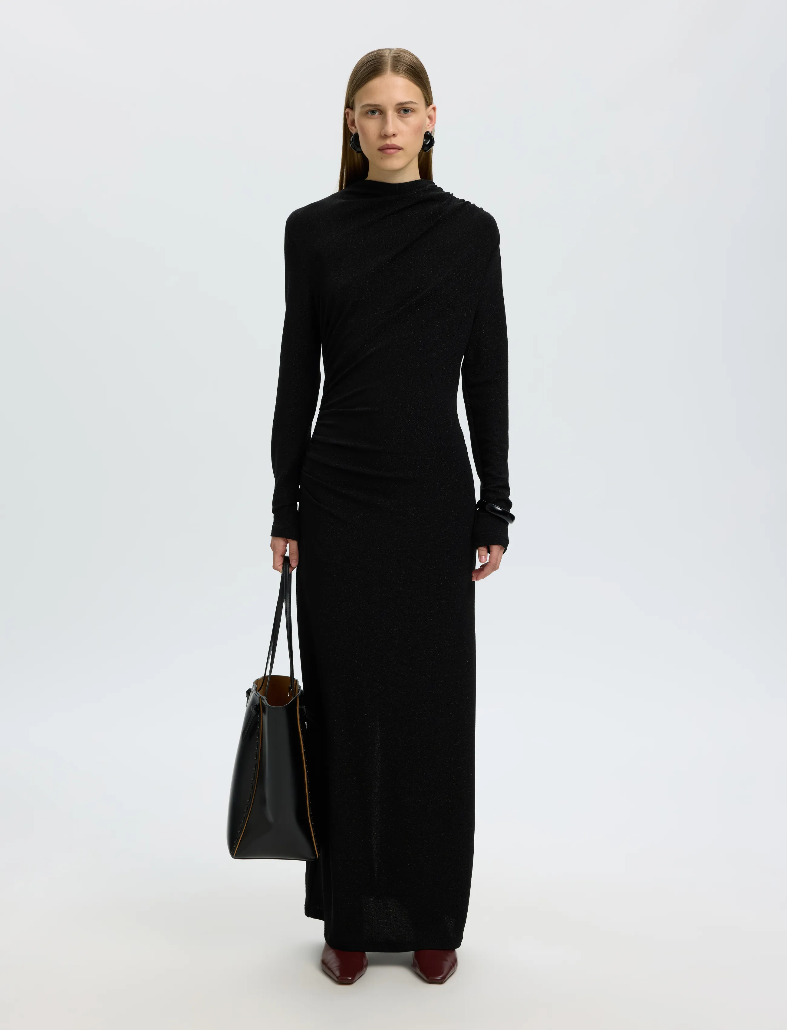 Selected - SLWNORI LS LONG DRESS - black - 3