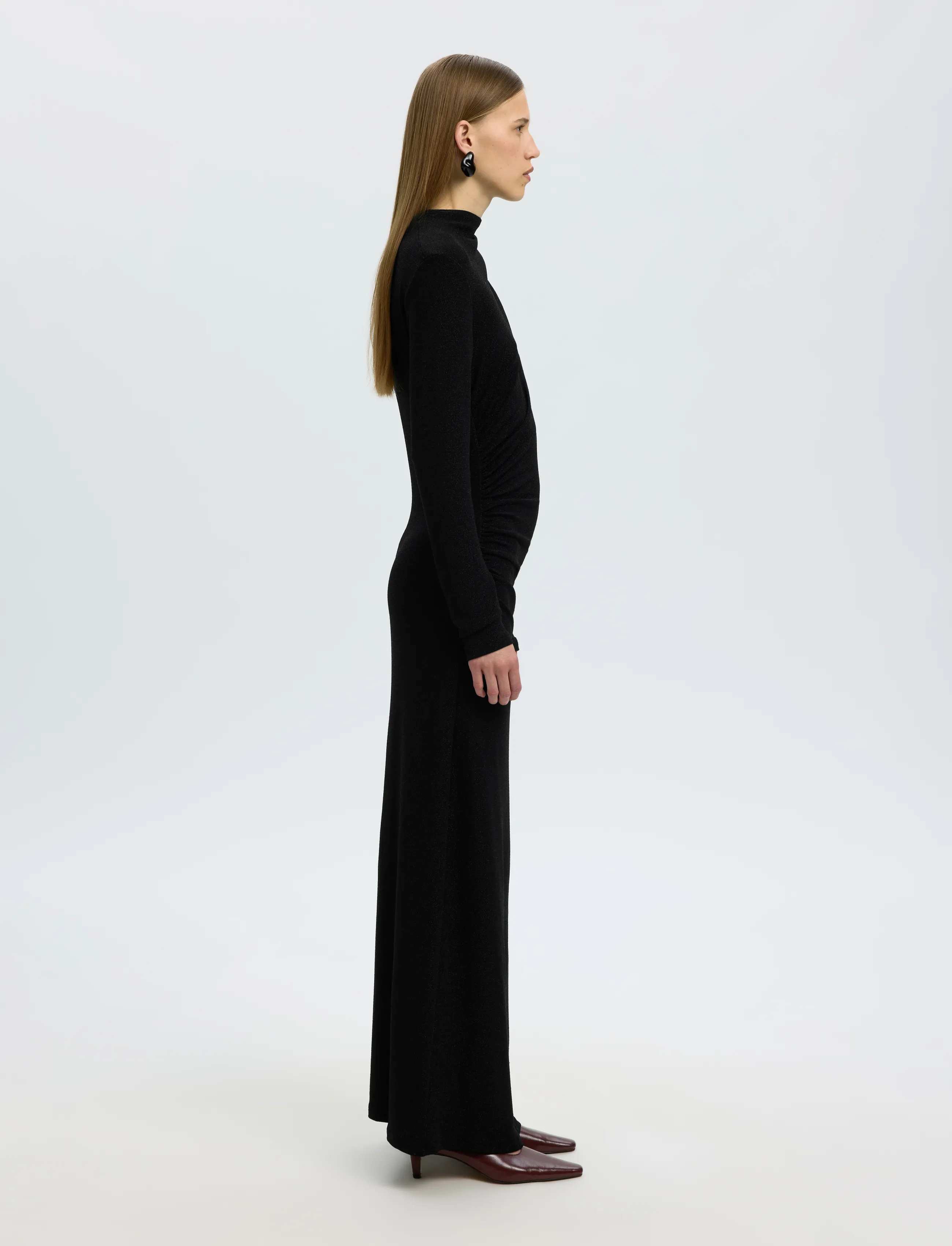Selected - SLWNORI LS LONG DRESS - black - 5