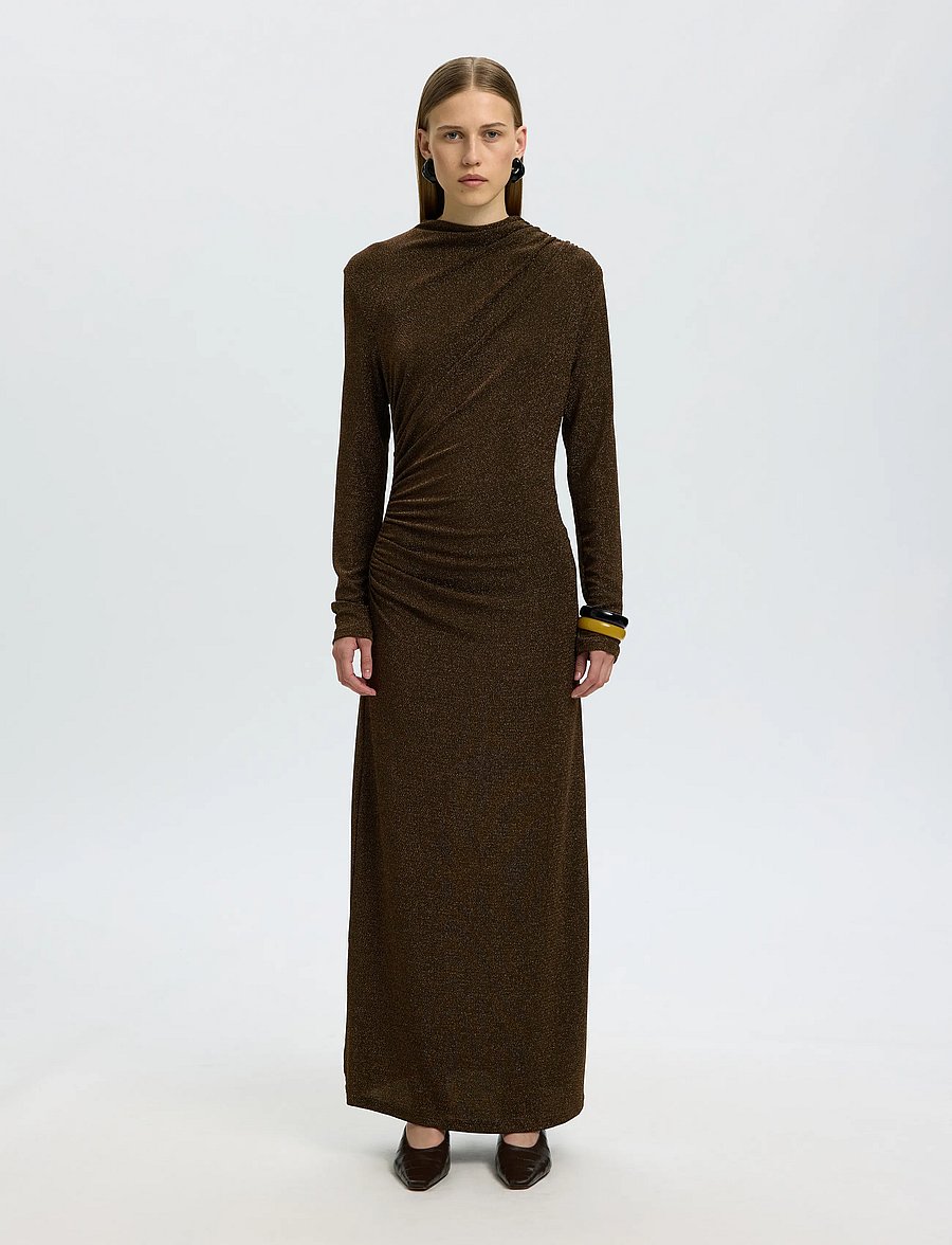 Selected - SLWNORI LS LONG DRESS - aftenkjoler - delicioso - 0