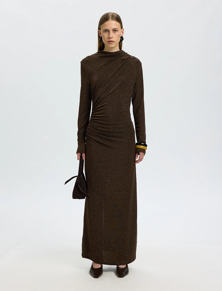 Selected - SLWNORI LS LONG DRESS - aftenkjoler - delicioso - 3