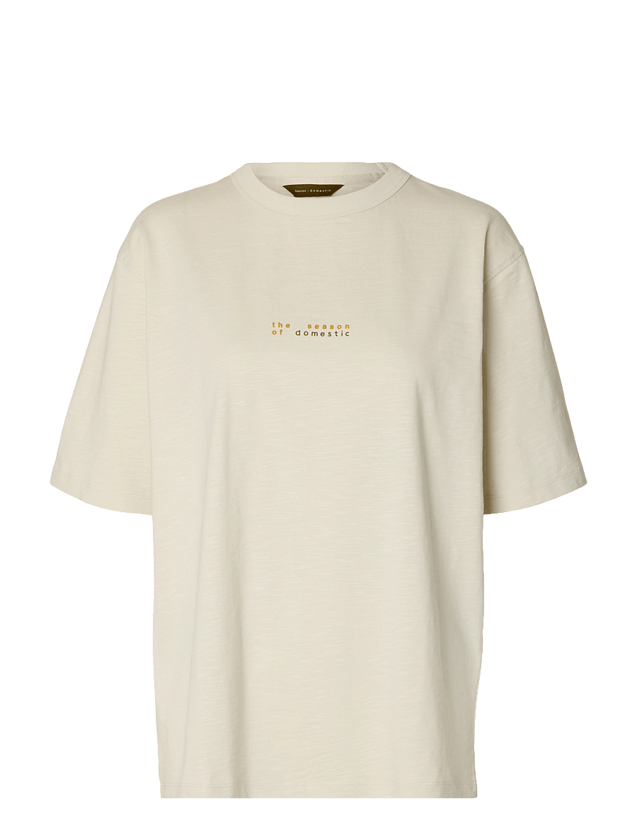 Selected - SLWDOMESTIC RELAXED DIA SS TEE - t-shirts - silver birch - 1