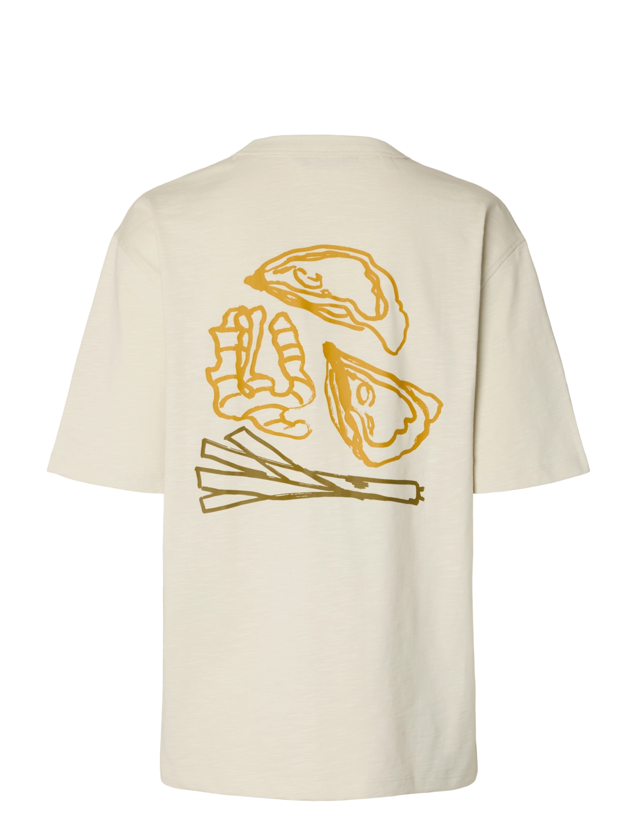 Selected - SLWDOMESTIC RELAXED DIA SS TEE - t-shirts - silver birch - 2