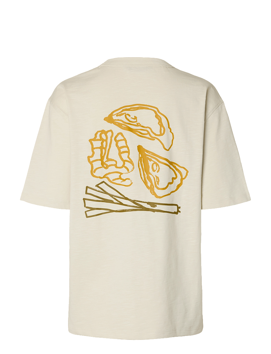 Selected - SLWDOMESTIC RELAXED DIA SS TEE - t-shirts - silver birch - 2