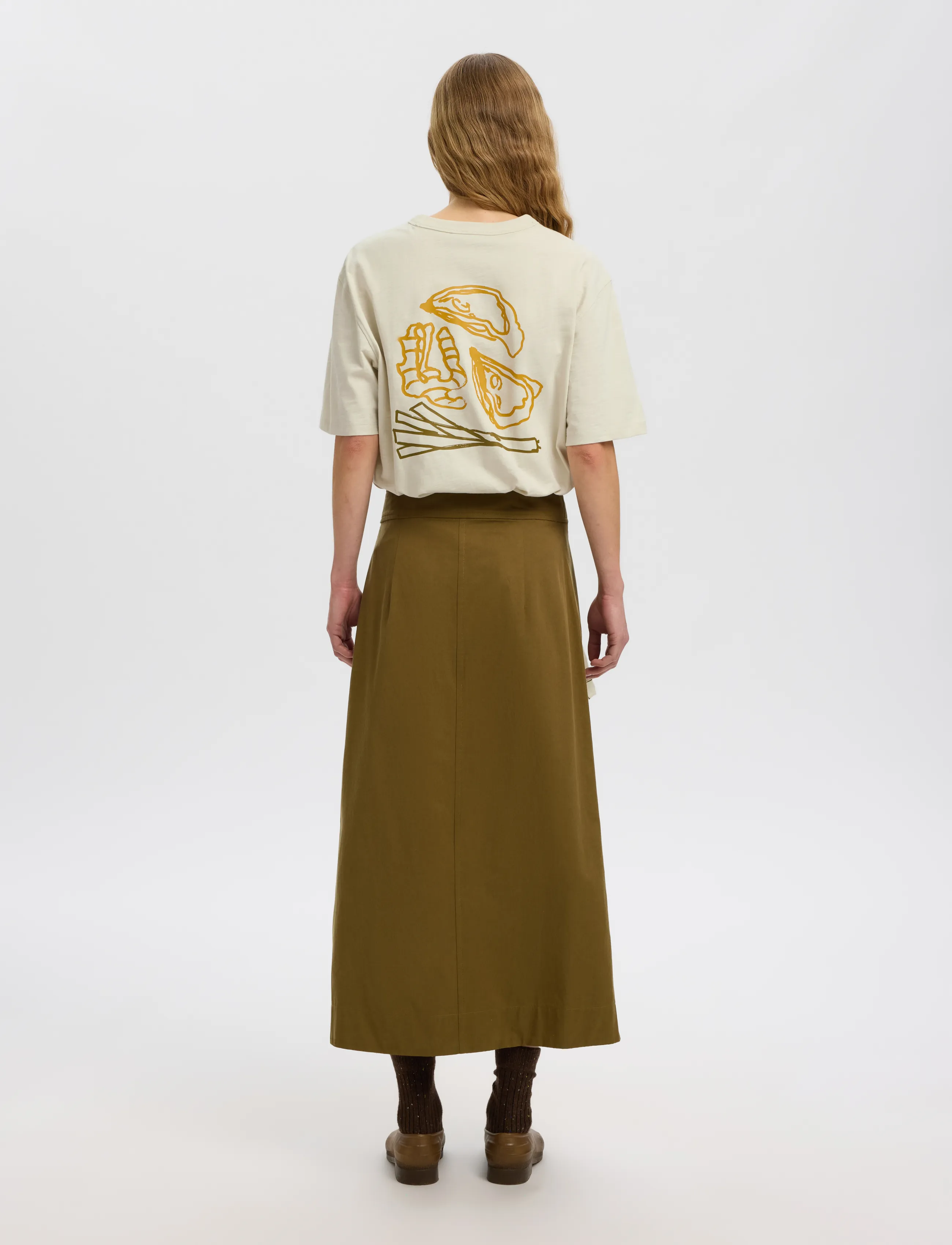 Selected - SLWDOMESTIC RELAXED DIA SS TEE - t-shirts - silver birch - 3