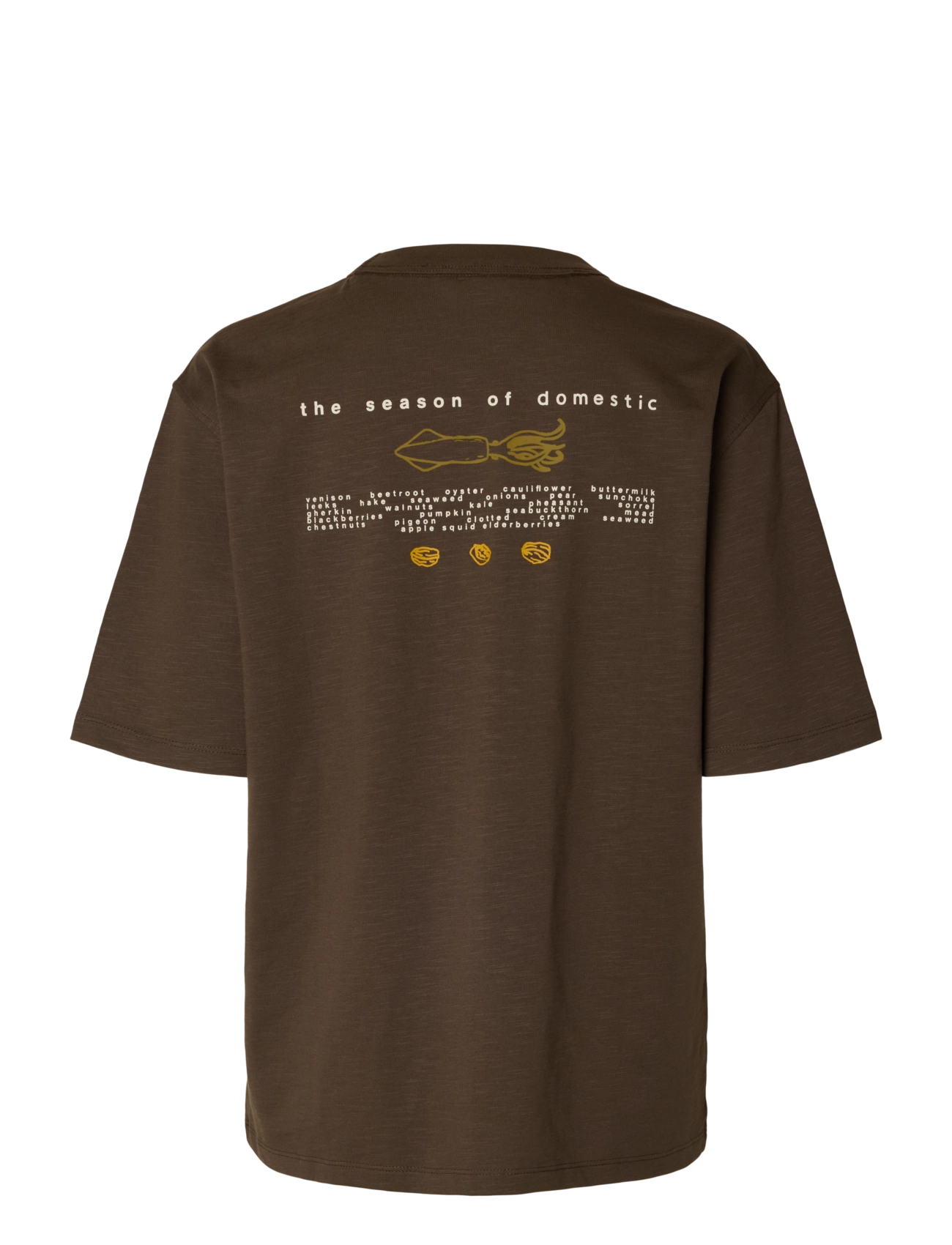 Selected - SLWDOMESTIC RELAXED DIA SS TEE - turkish coffee - 2