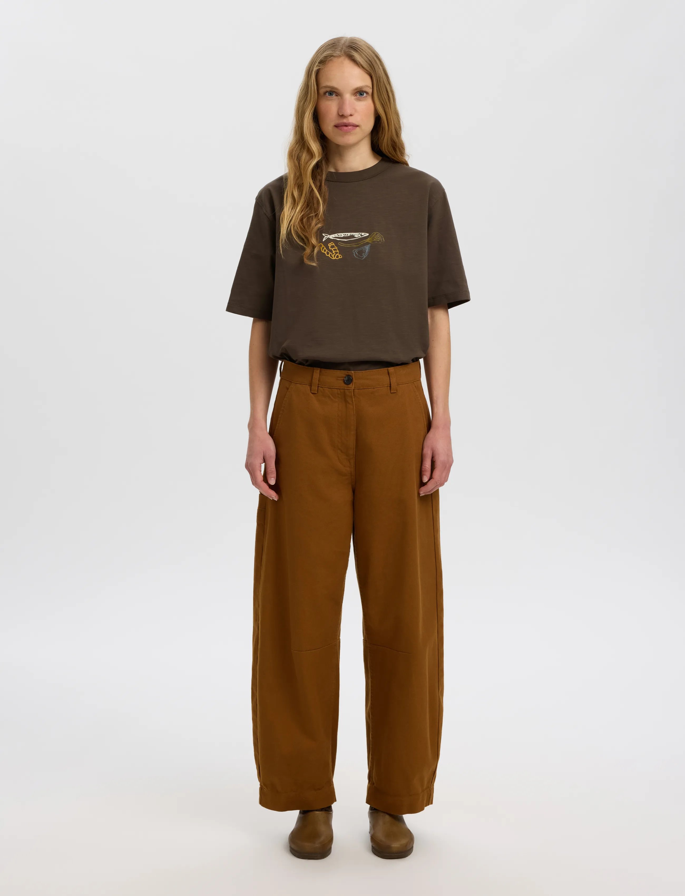 Selected - SLWDOMESTIC RELAXED DIA SS TEE - turkish coffee - 4