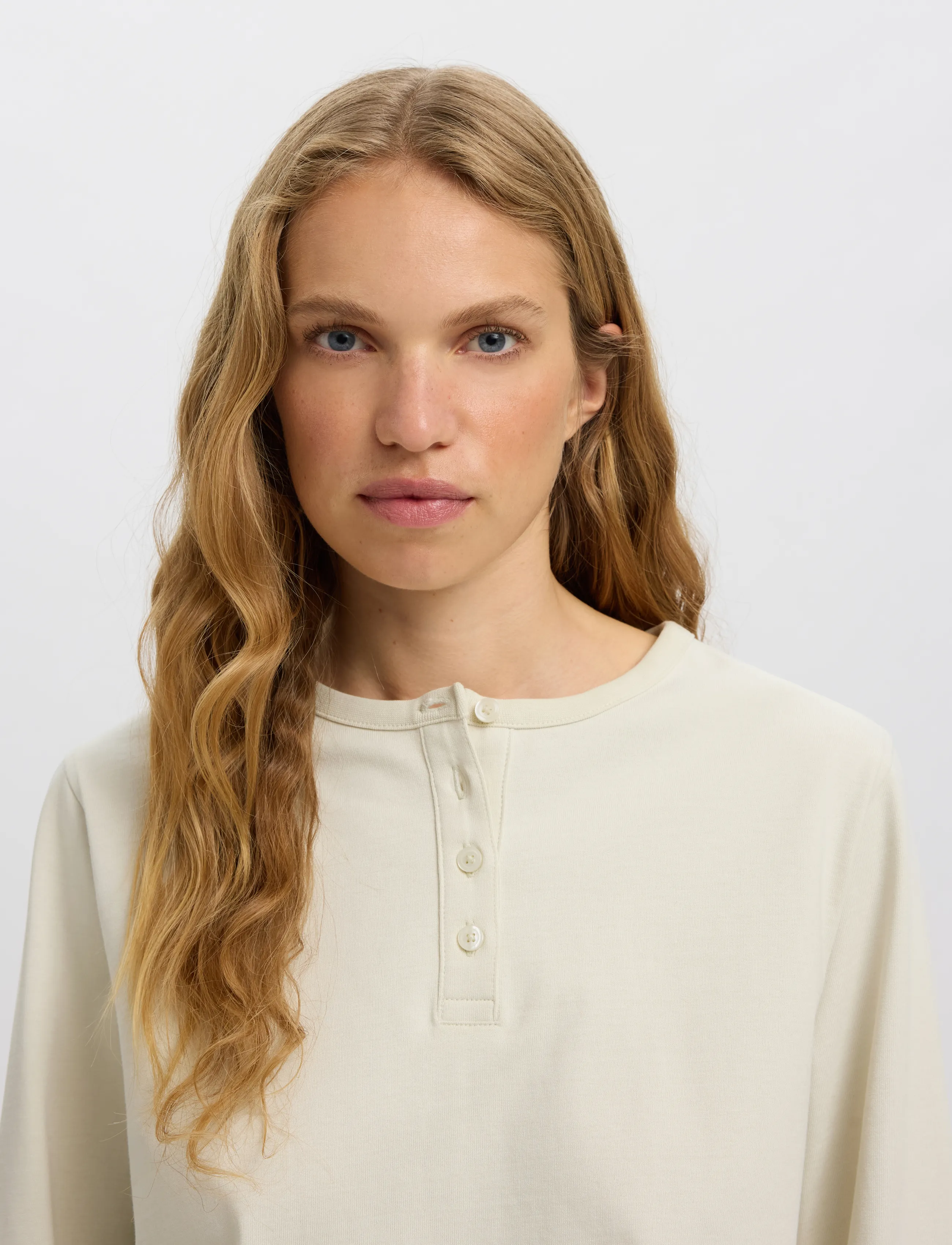 Selected - SLWDOMESTIC RONA LS HENLEY - silver birch - 4