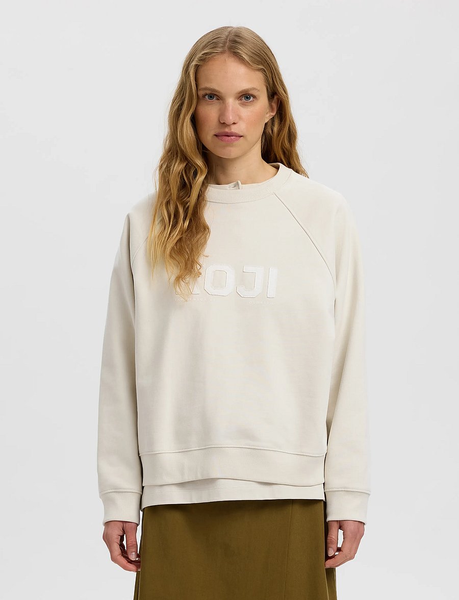 Selected - SLWDOMESTIC ASELA LS SWEATSHIRT - everyday style - silver birch - 0