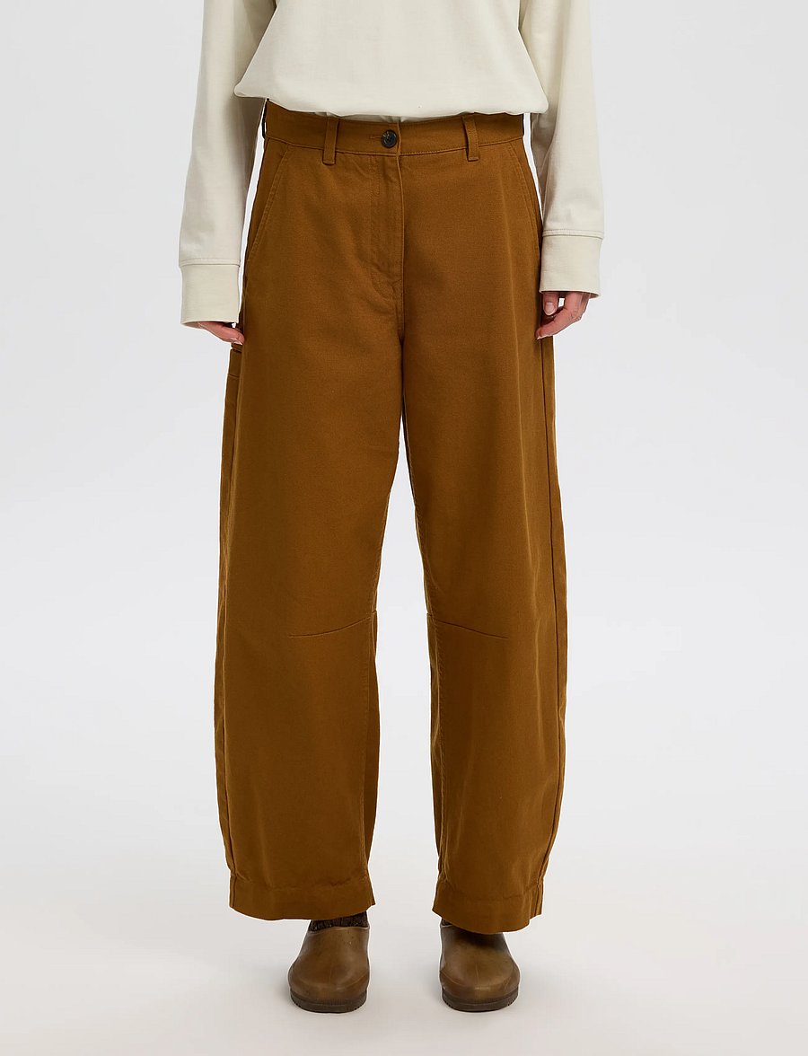 Selected - SLWBARREL NICKA DOMESTIC MW PANT - hosen mit geradem bein - monks robe - 0