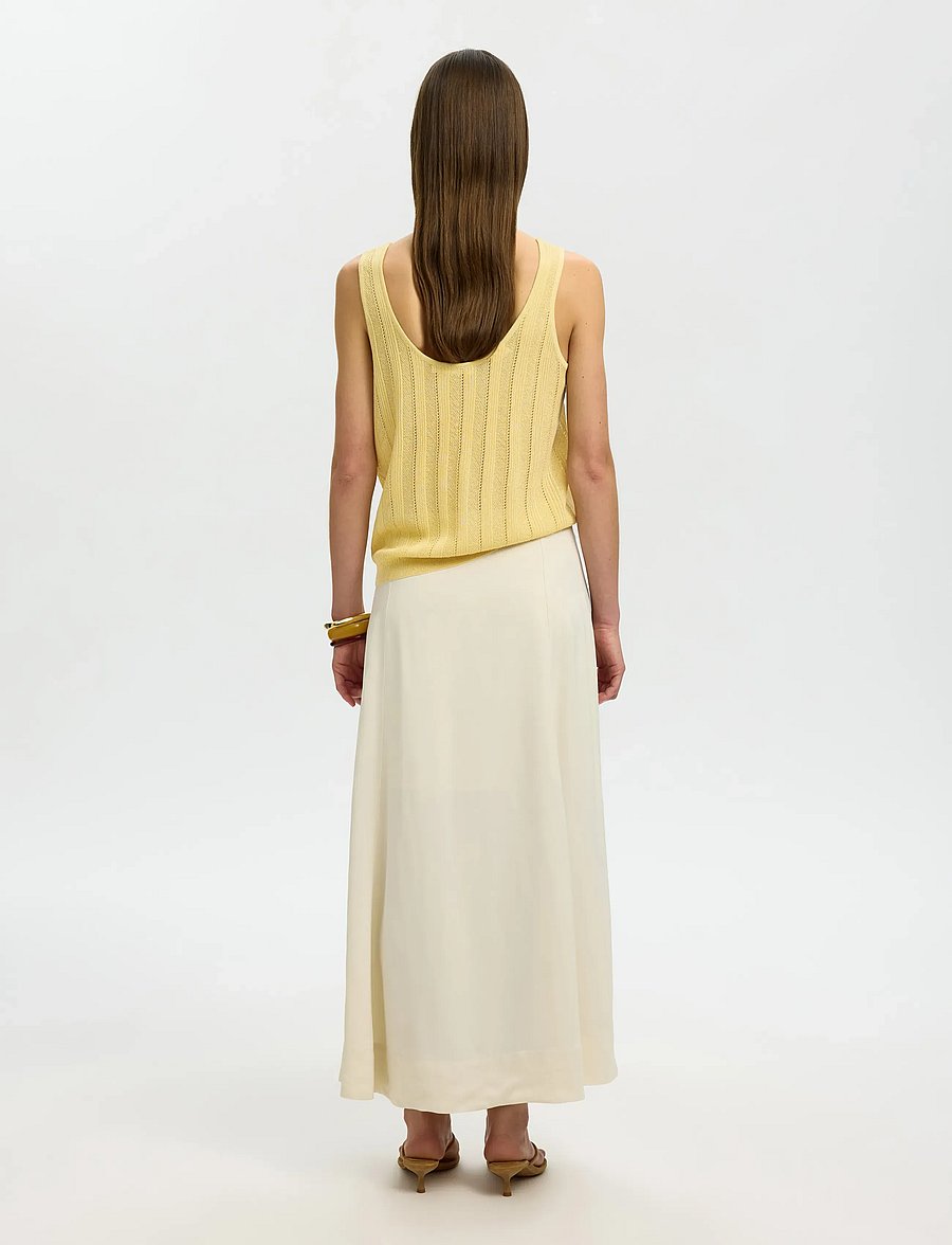 Selected - SLWGLORIA STRUCTURE SL KNIT TOP EX - Ärmellose tops - italian straw - 2