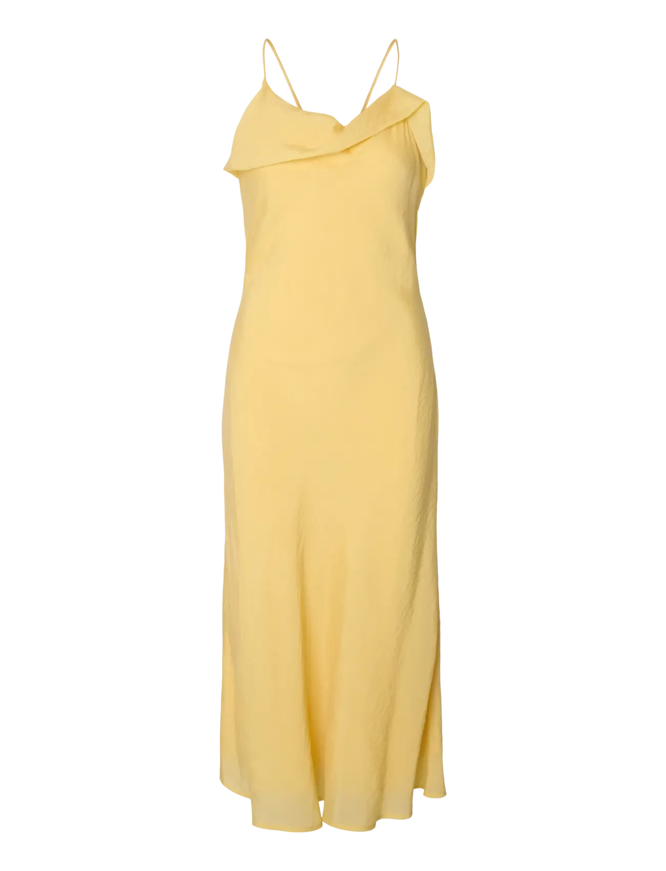 Selected - SLWEMMA SLIM CUPRO BLEND MIDI STRAP DRES - Õlapaeltega kleidid - straw - 1