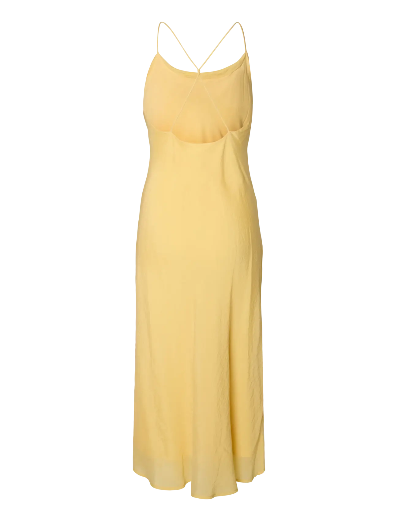 Selected - SLWEMMA SLIM CUPRO BLEND MIDI STRAP DRES - Õlapaeltega kleidid - straw - 2