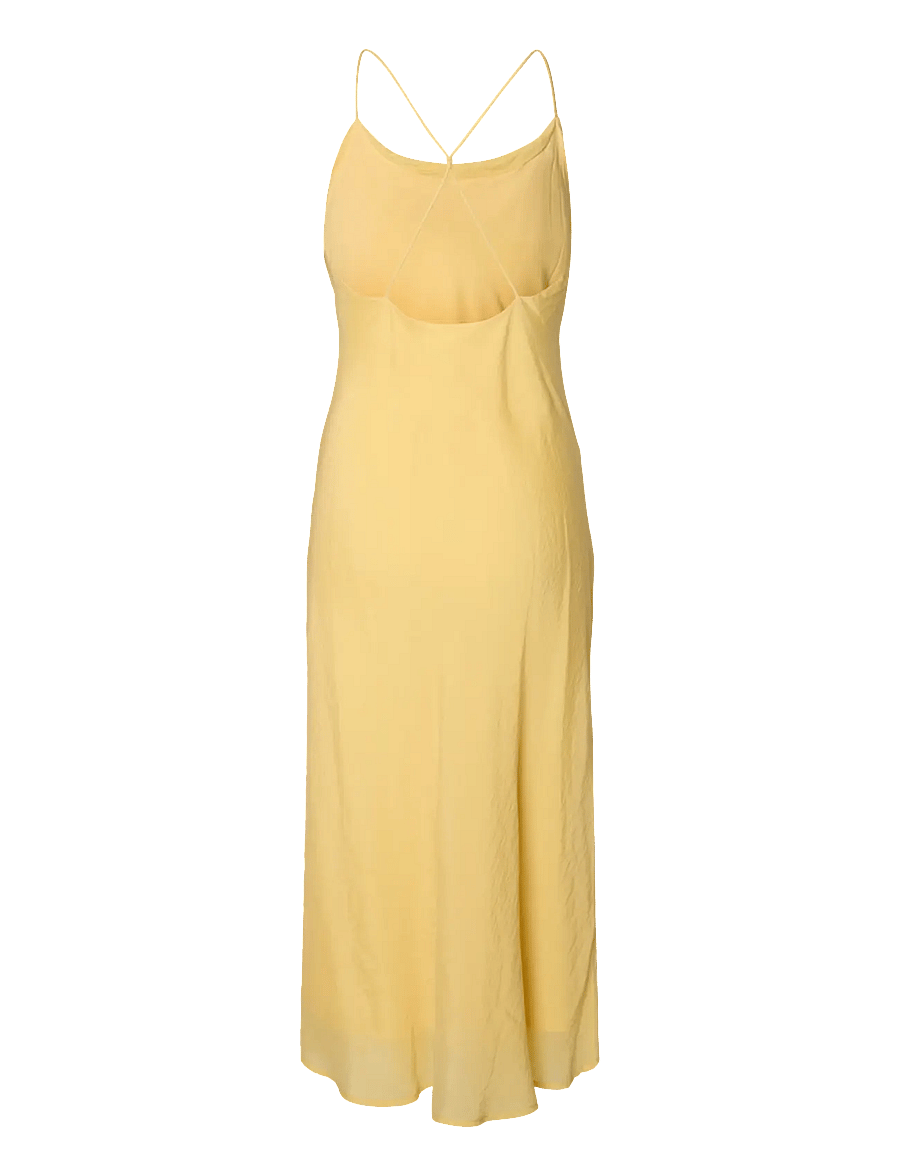 Selected - SLWEMMA SLIM CUPRO BLEND MIDI STRAP DRES - Õlapaeltega kleidid - straw - 2