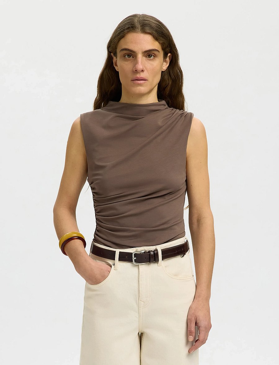 Selected - SLFMOA SL TOP - rollkragenpullover - chocolate chip - 0