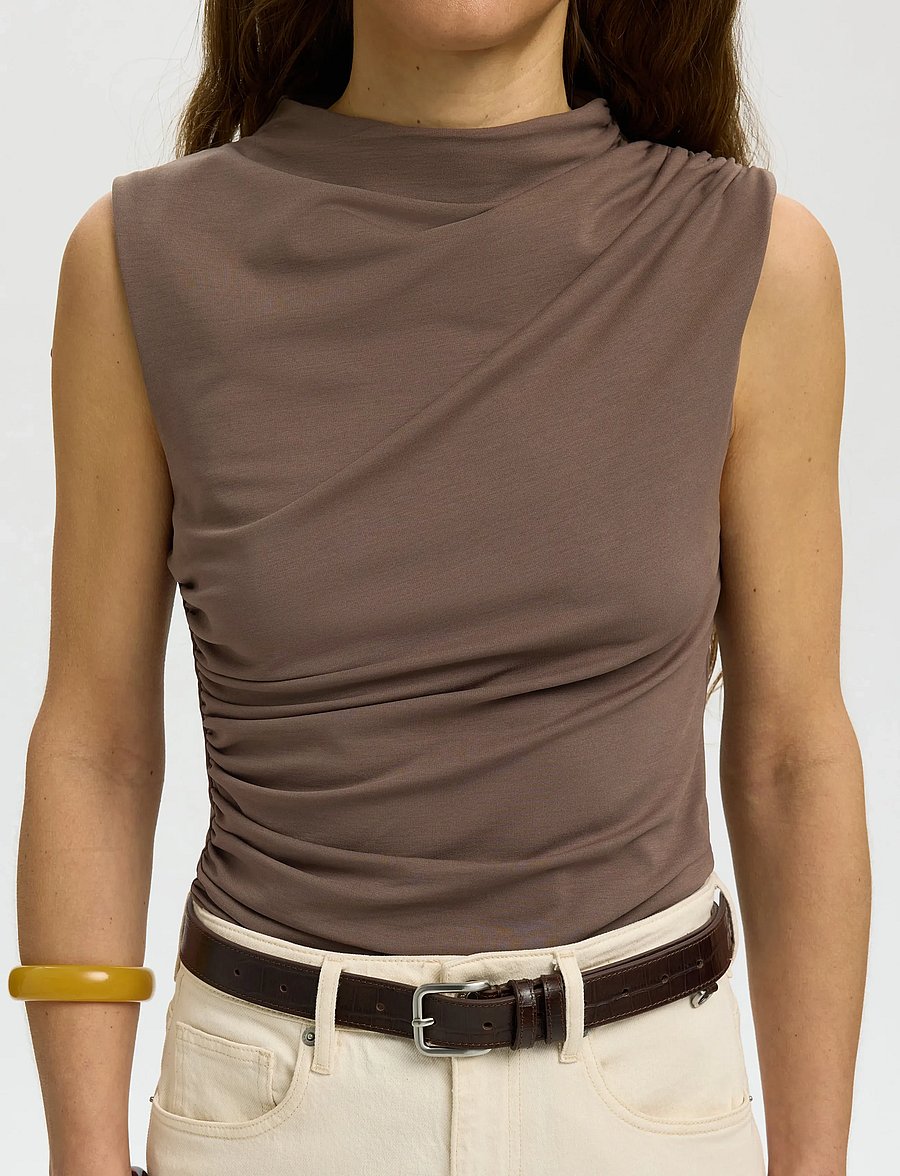 Selected - SLFMOA SL TOP - rollkragenpullover - chocolate chip - 4