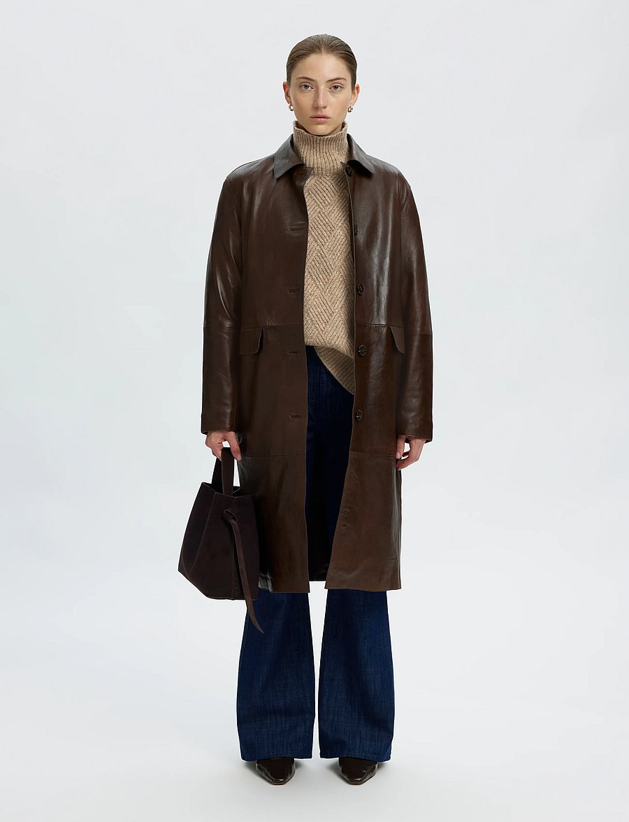 Selected - SLWCORA LS KNIT STRUCTURE HIGH NECK CAMP - pullover - oatmeal - 5