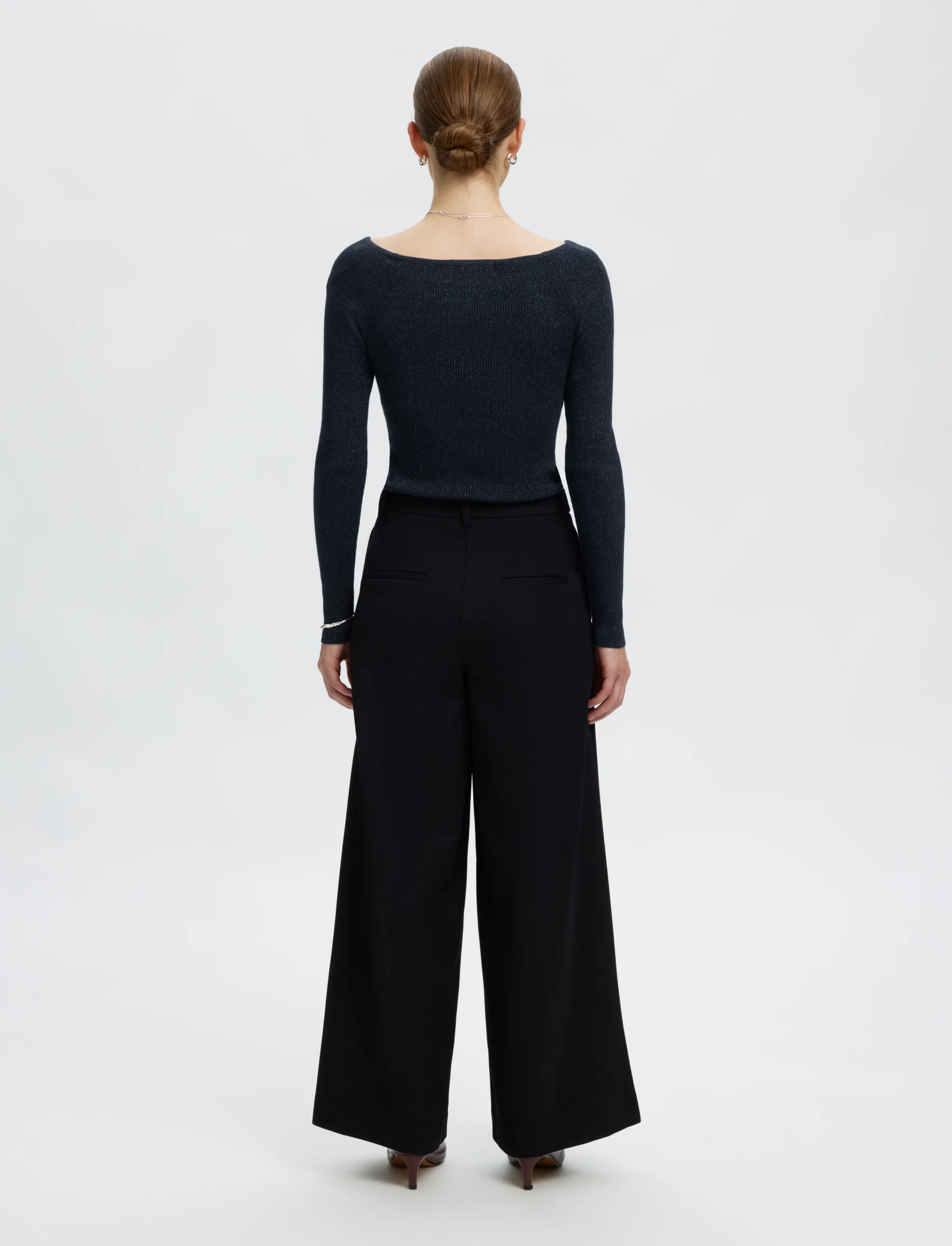 Selected - SLWLURA LS KNIT BOAT NECK - pullover - dark sapphire - 2