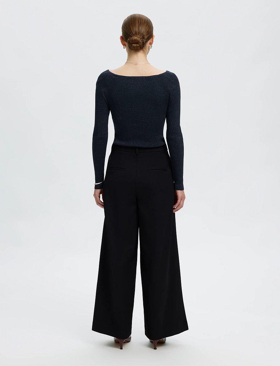 Selected - SLWLURA LS KNIT BOAT NECK - pullover - dark sapphire - 2