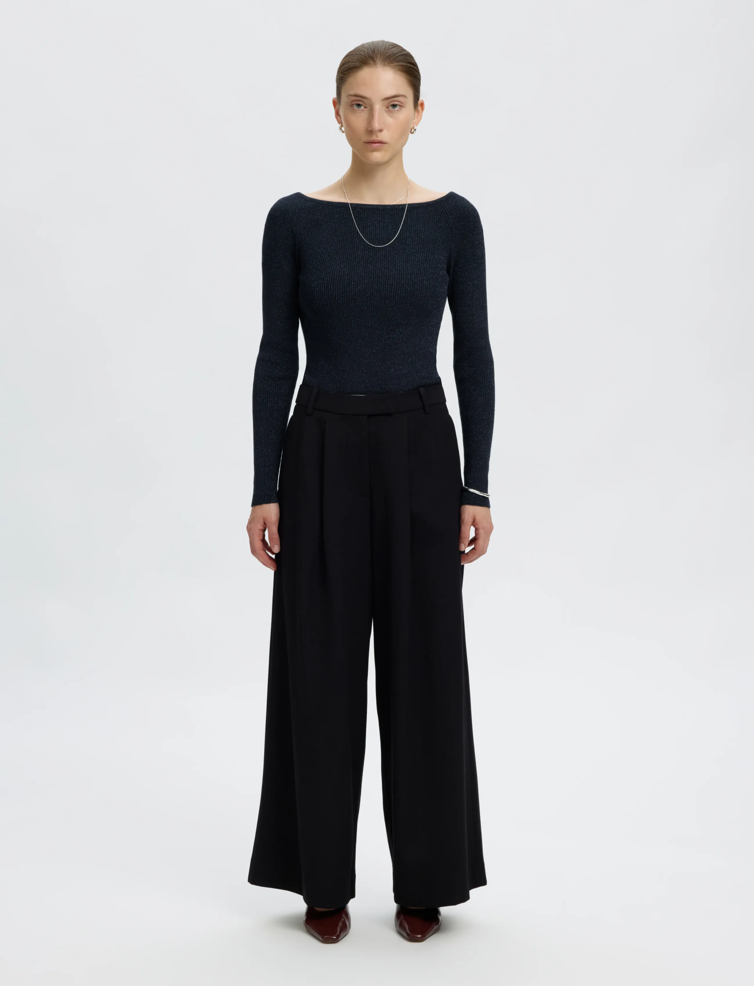 Selected - SLWLURA LS KNIT BOAT NECK - pullover - dark sapphire - 3