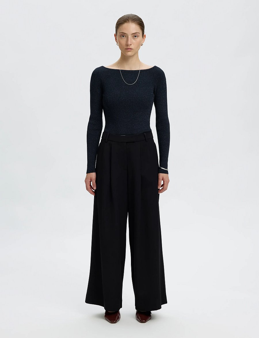 Selected - SLWLURA LS KNIT BOAT NECK - pullover - dark sapphire - 3