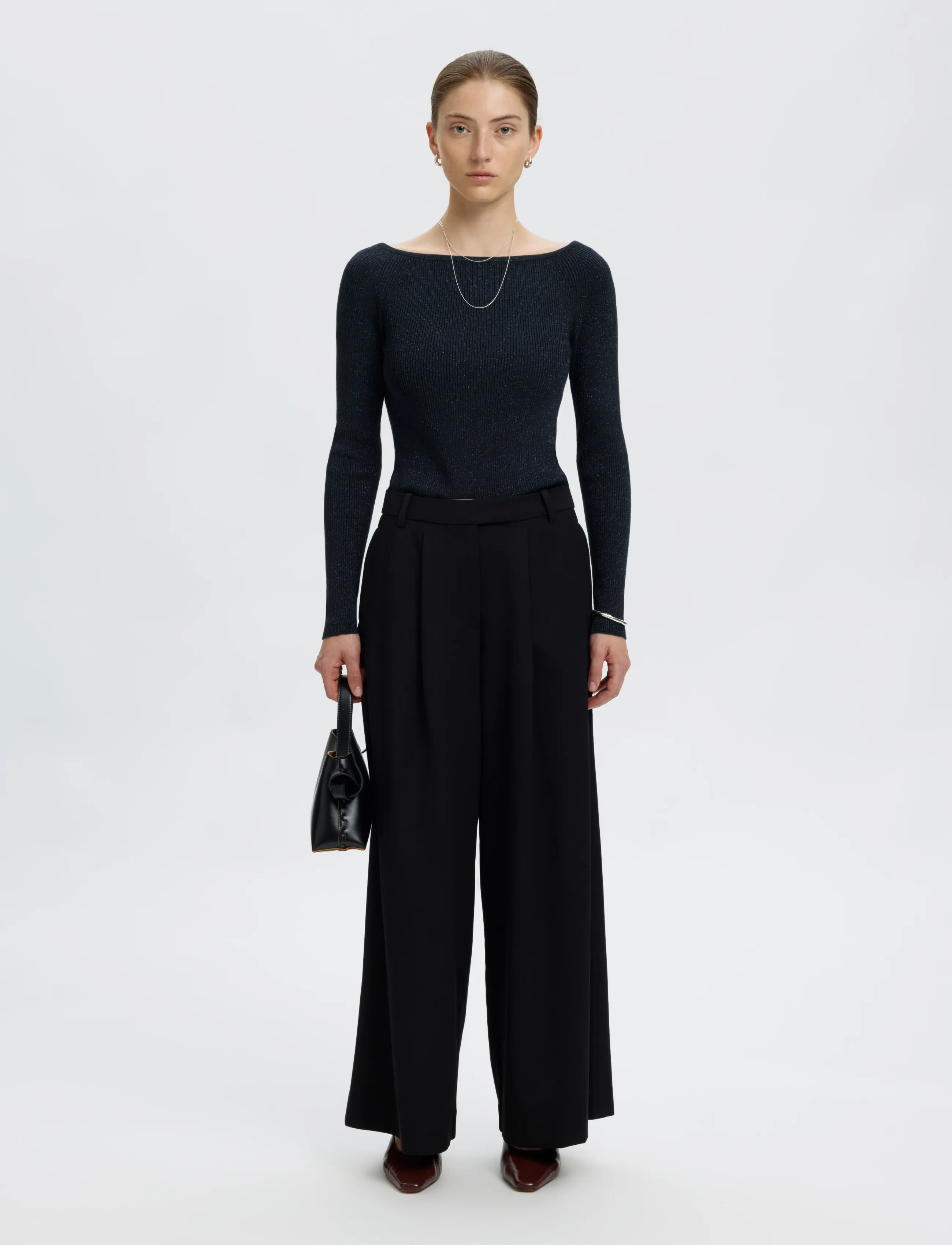 Selected - SLWLURA LS KNIT BOAT NECK - pullover - dark sapphire - 5