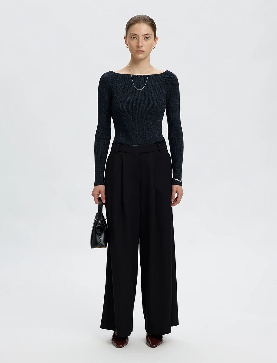 Selected - SLWLURA LS KNIT BOAT NECK - pullover - dark sapphire - 5