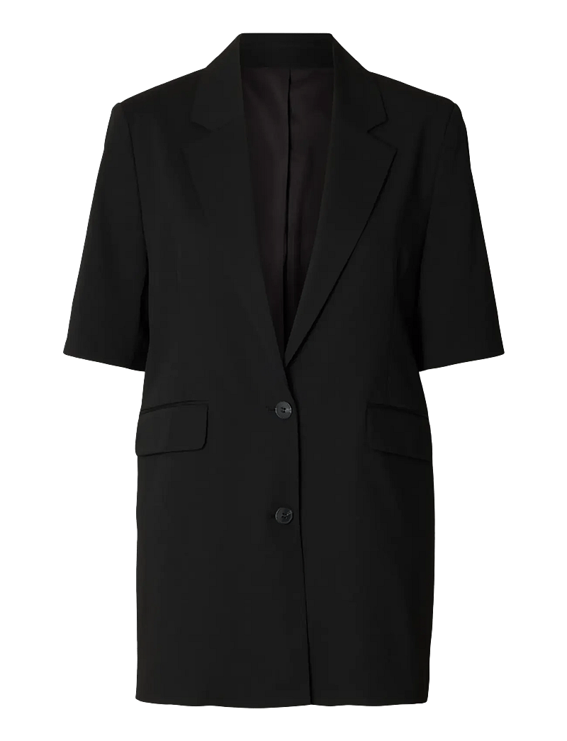 Selected - SLWRITA SS RELAXED BLAZER FD - einreihige blazer - black - 1