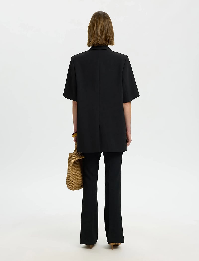 Selected - SLWRITA SS RELAXED BLAZER FD - einreihige blazer - black - 2