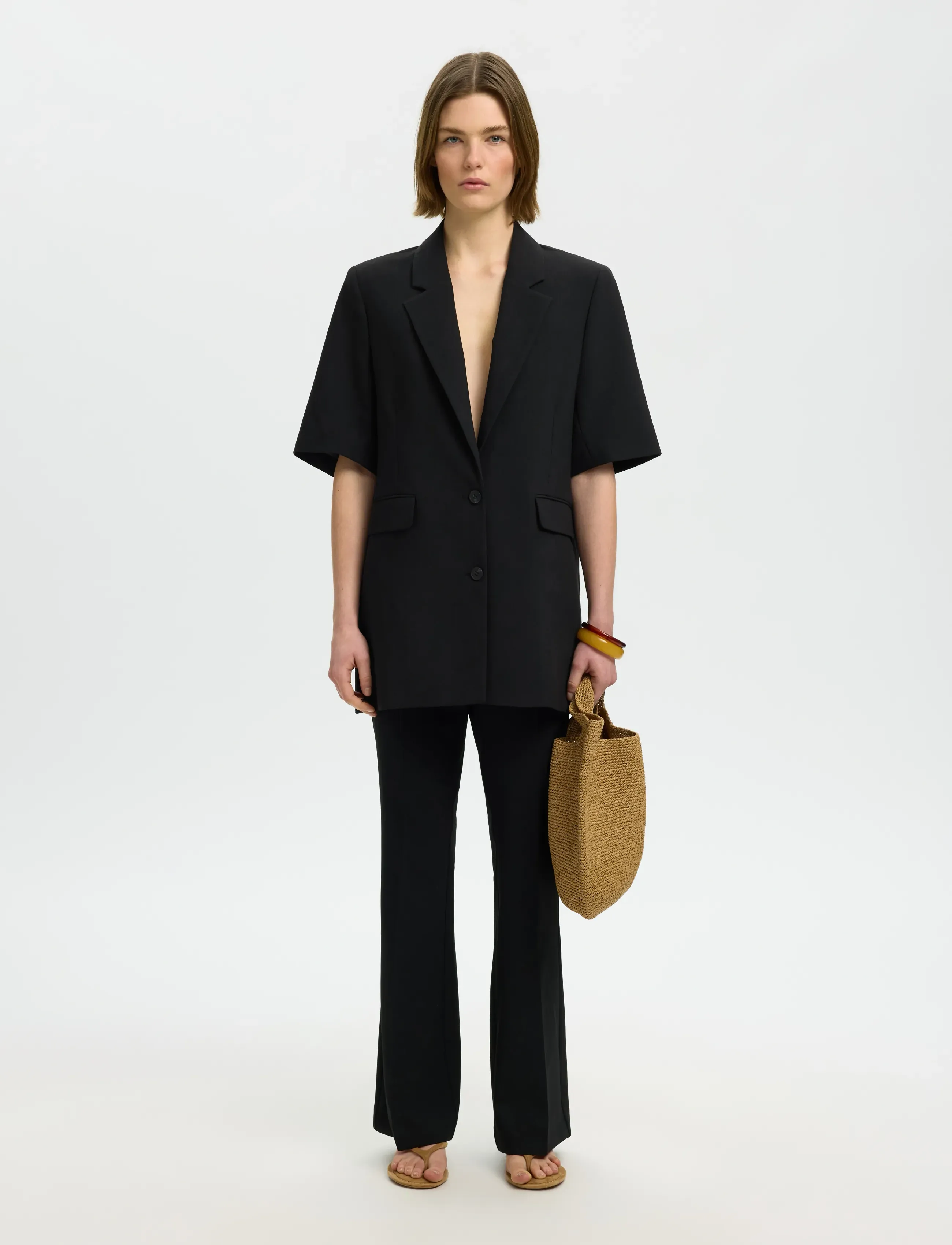 Selected - SLWRITA SS RELAXED BLAZER FD - black - 3