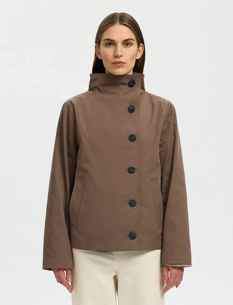 Selected - SLFCILO-ZOE JACKET - lette jakker - chocolate chip - 0