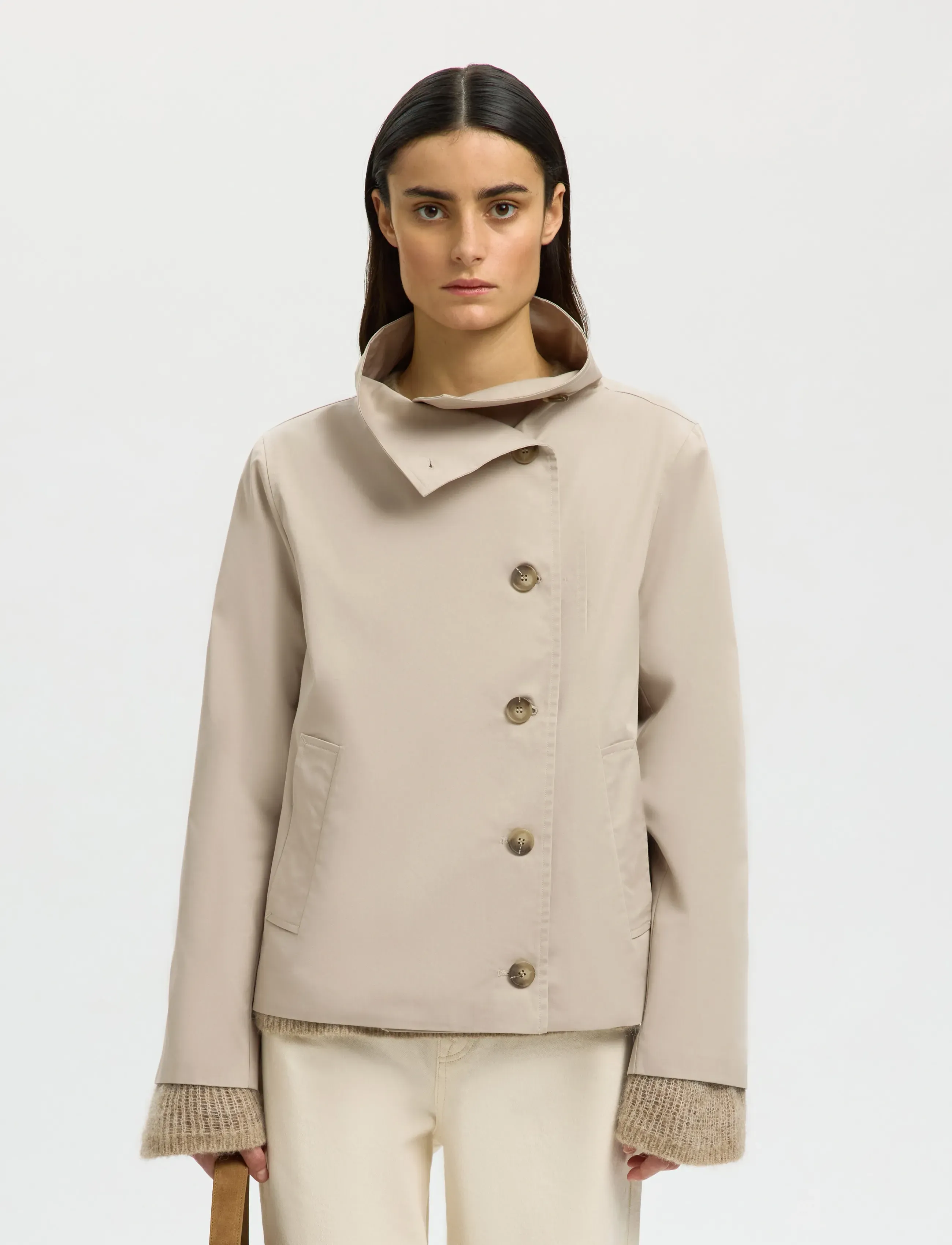 Selected SLFCILO-ZOE JACKET - Kläder - PURE CASHMERE / beige