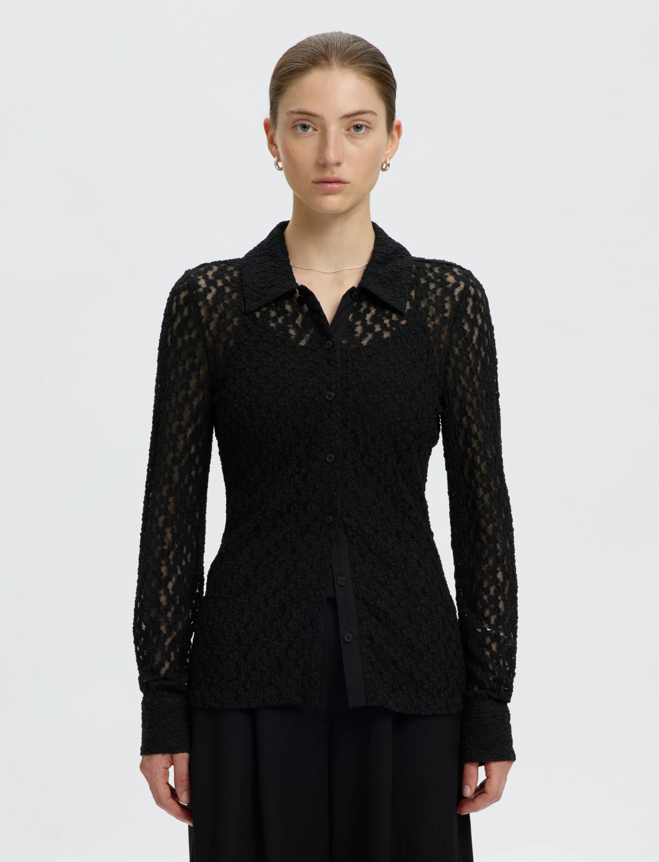 Selected SLWVIKA LS SHIRT - Langærmede skjorter - BLACK / black