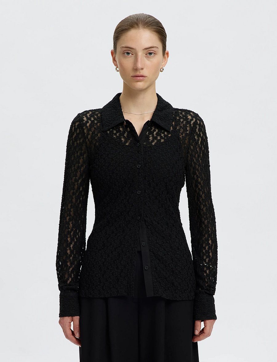 Selected - SLWVIKA LS SHIRT - langærmede skjorter - black - 0