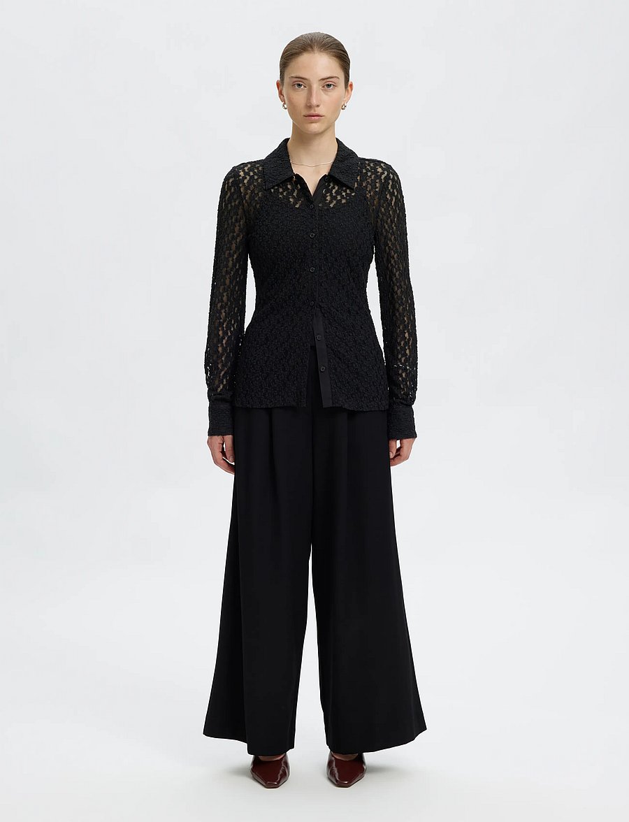 Selected - SLWVIKA LS SHIRT - langærmede skjorter - black - 3