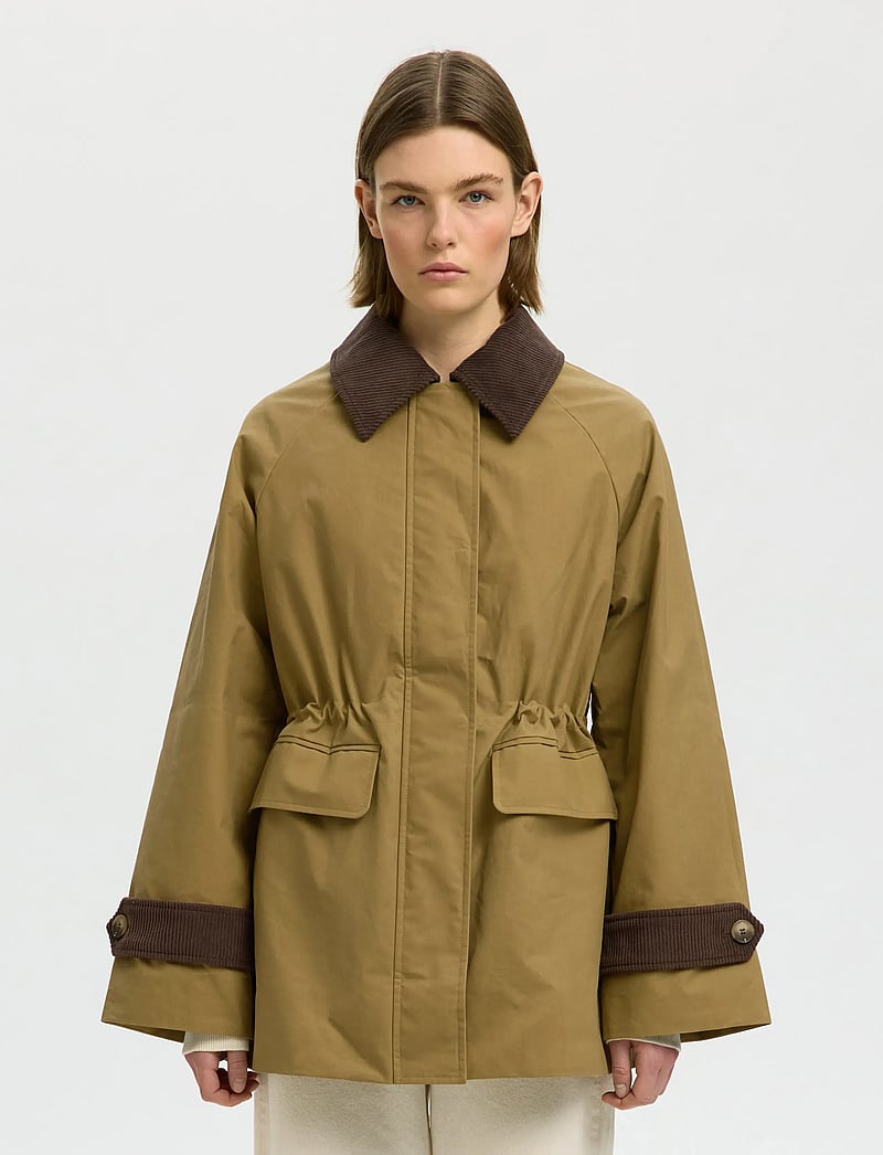 Selected - SLFWILMA WAXED CLAIR JACKET NOOS - utility-jacken - tigers eye - 0