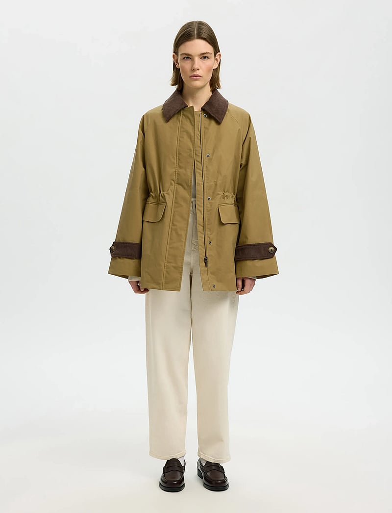 Selected - SLFWILMA WAXED CLAIR JACKET NOOS - utility-jacken - tigers eye - 3