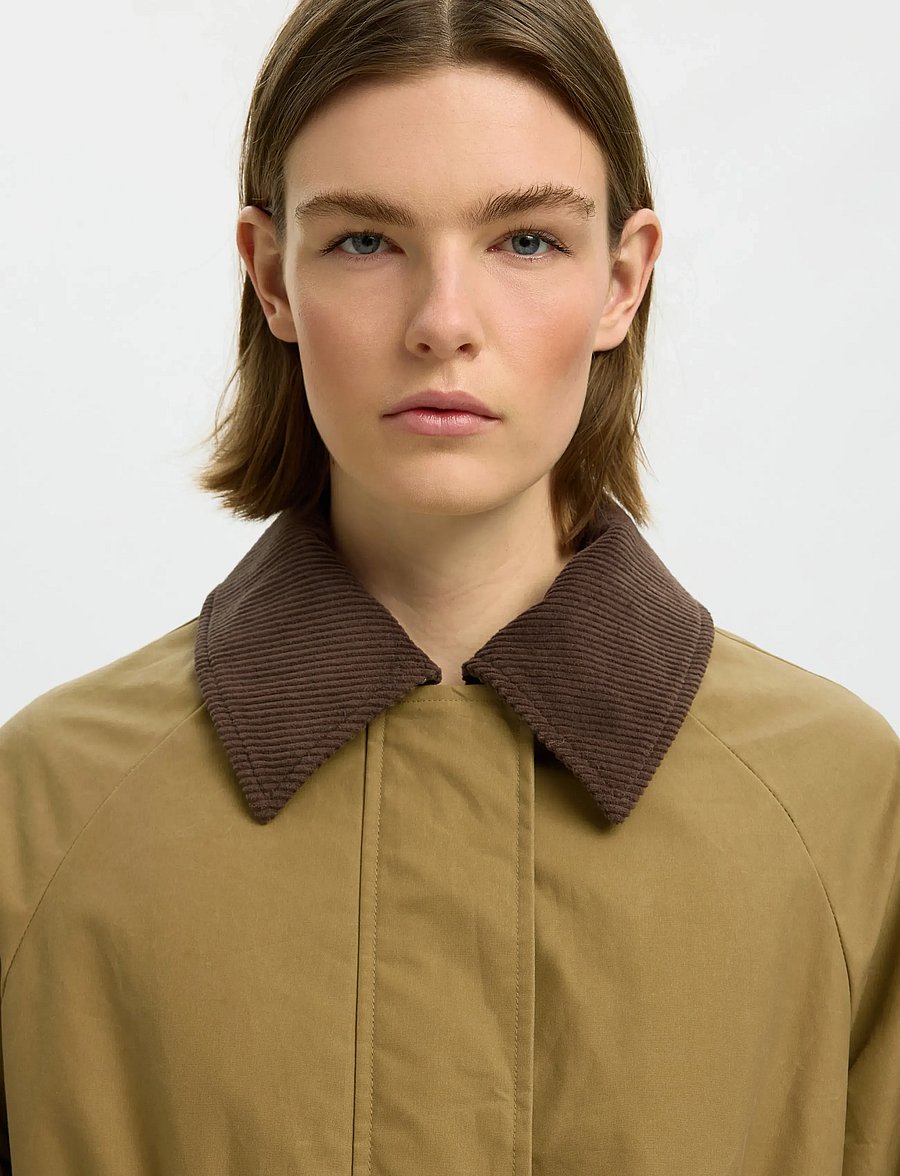Selected - SLFWILMA WAXED CLAIR JACKET NOOS - utility-jacken - tigers eye - 4