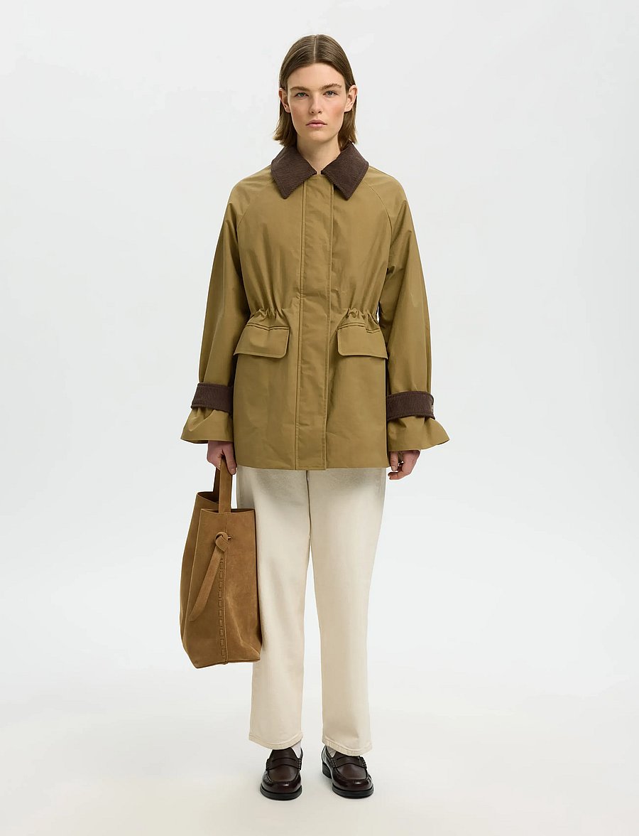 Selected - SLFWILMA WAXED CLAIR JACKET NOOS - utility-jacken - tigers eye - 5