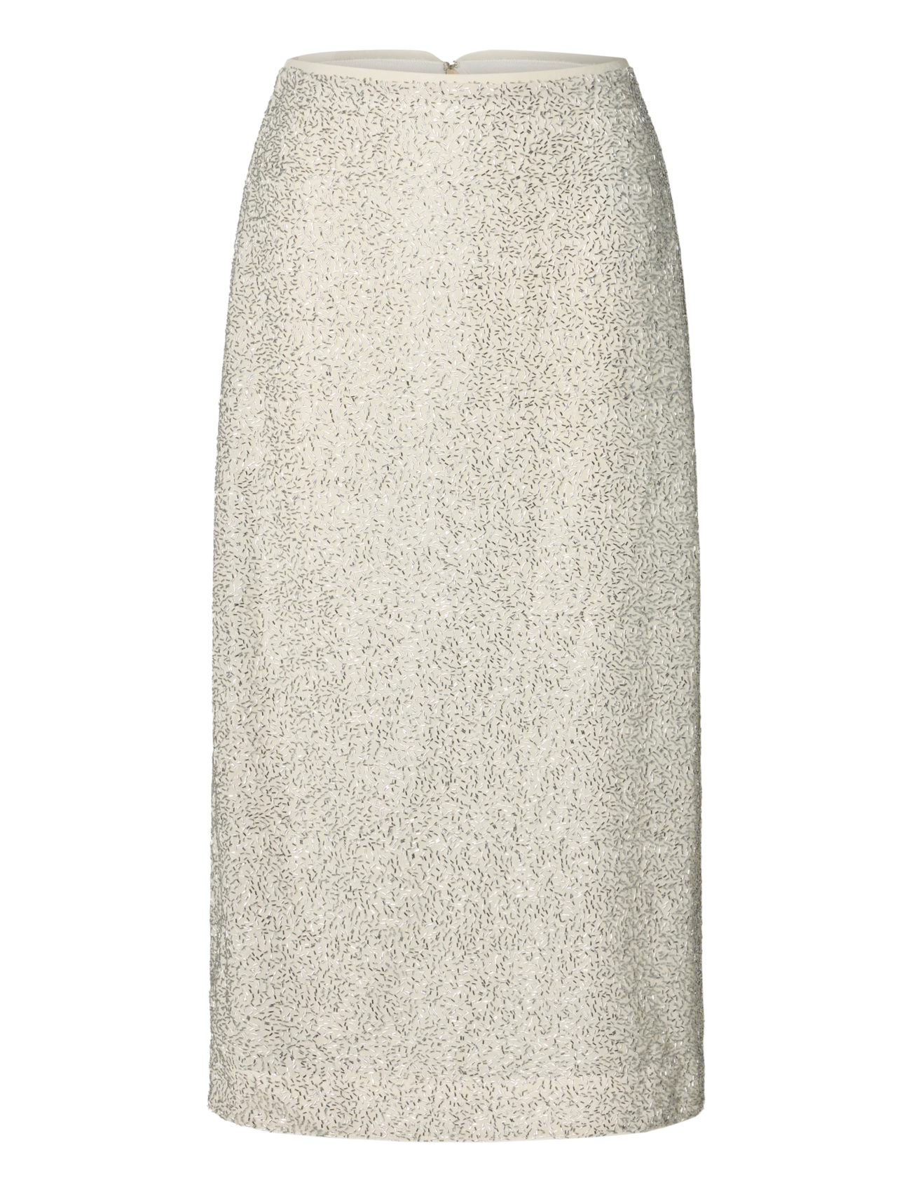 Selected SLWELLIE MW MIDI SKIRT - Seelikud - SILVER BIRCH / cream