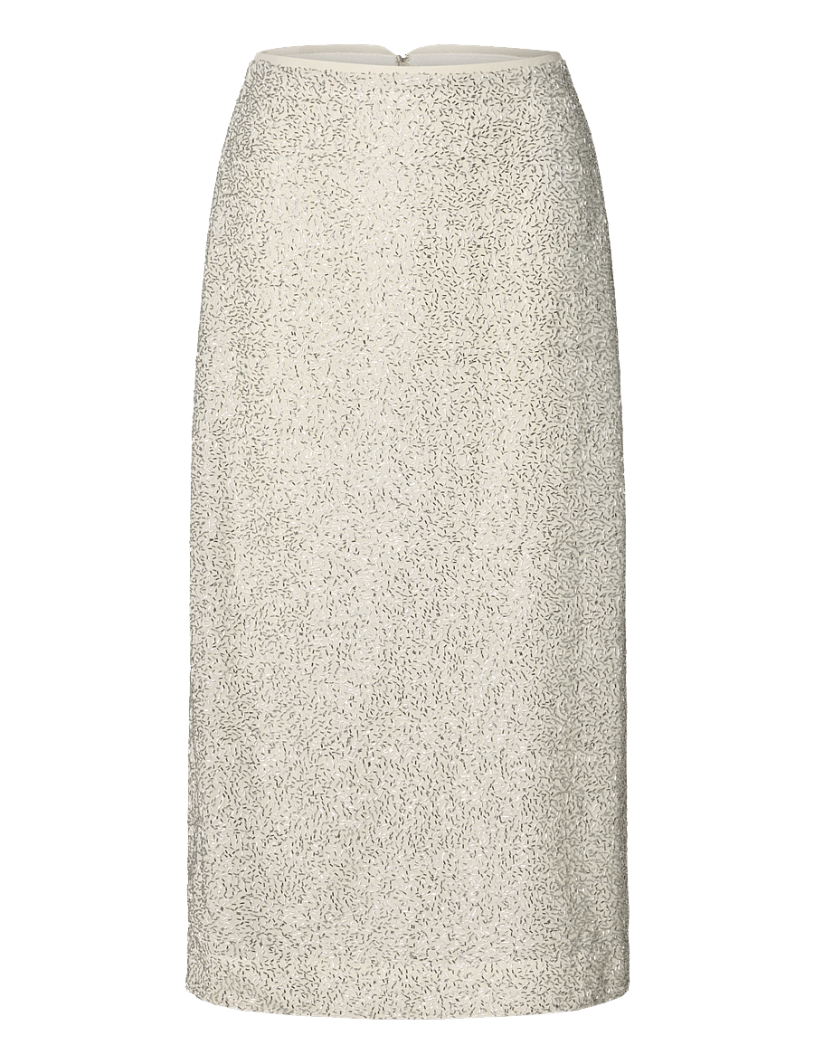 Selected - SLWELLIE MW MIDI SKIRT - litritega seelikud - silver birch - 0