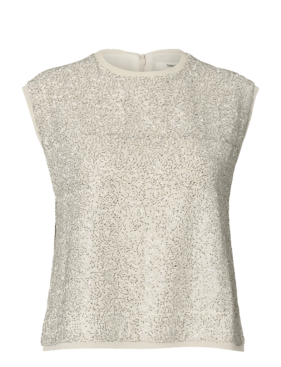 Selected - SLWELLIE SL TOP - Ärmlösa blusar - silver birch - 1