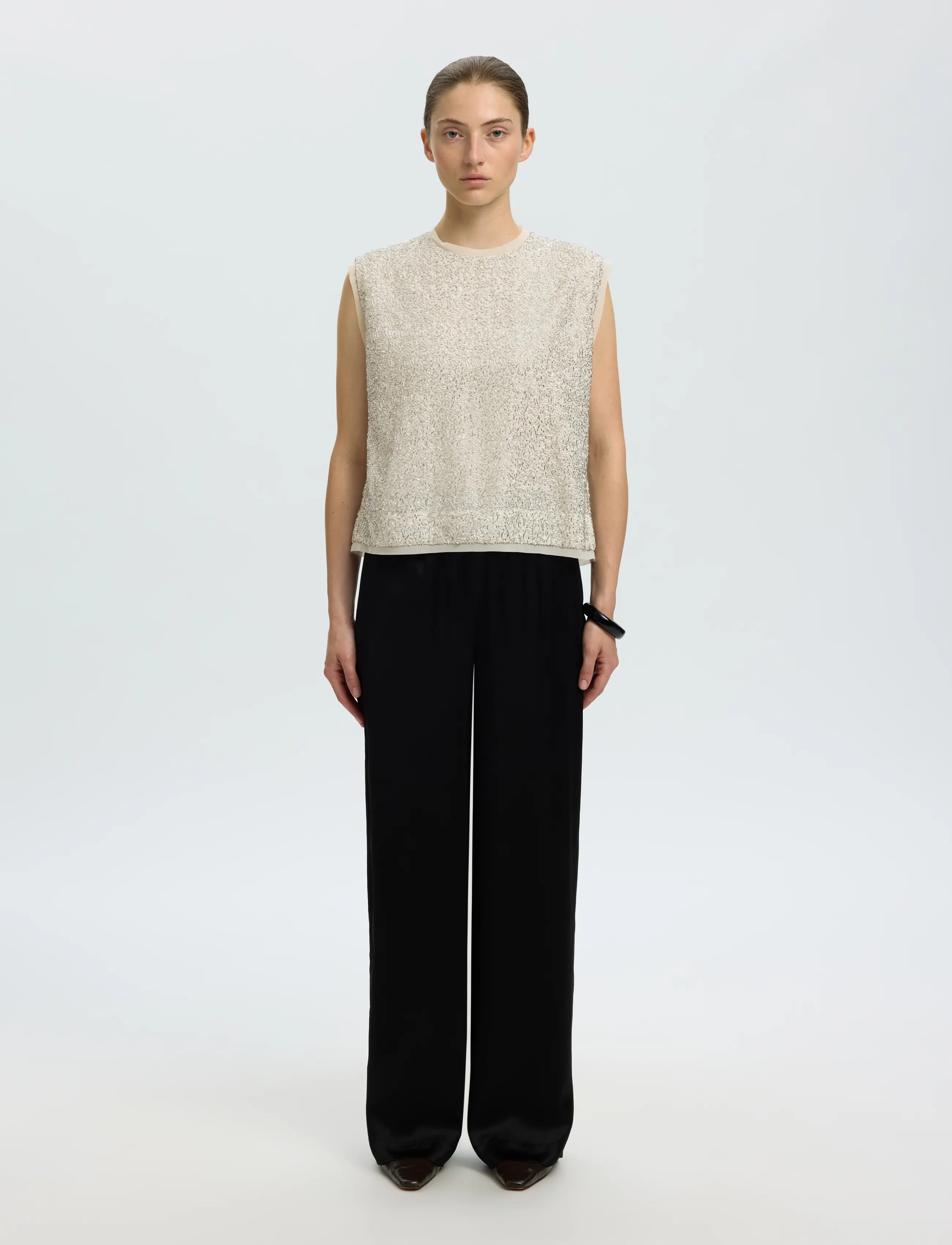 Selected - SLWELLIE SL TOP - Ärmlösa blusar - silver birch - 3