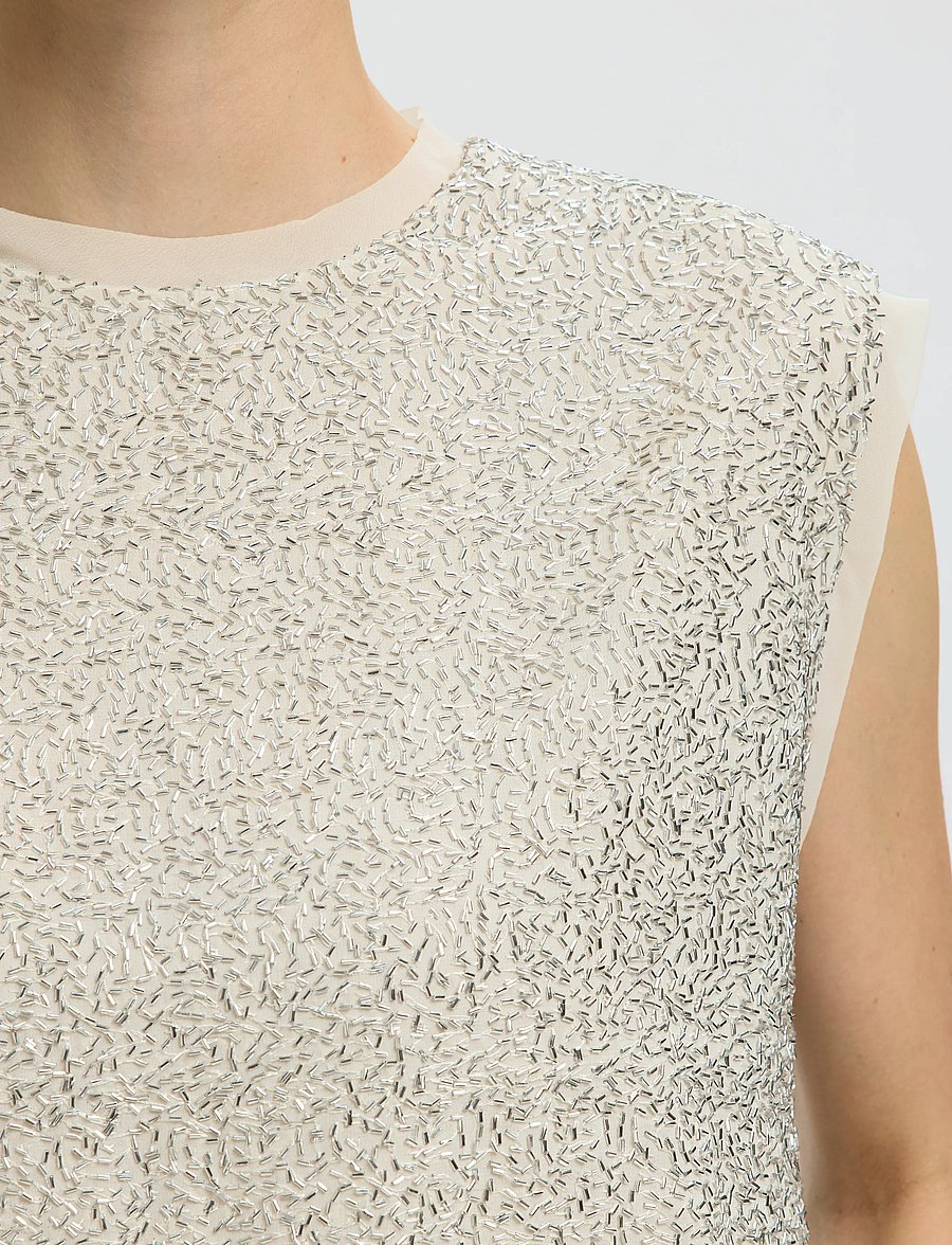 Selected - SLWELLIE SL TOP - Ärmlösa blusar - silver birch - 4