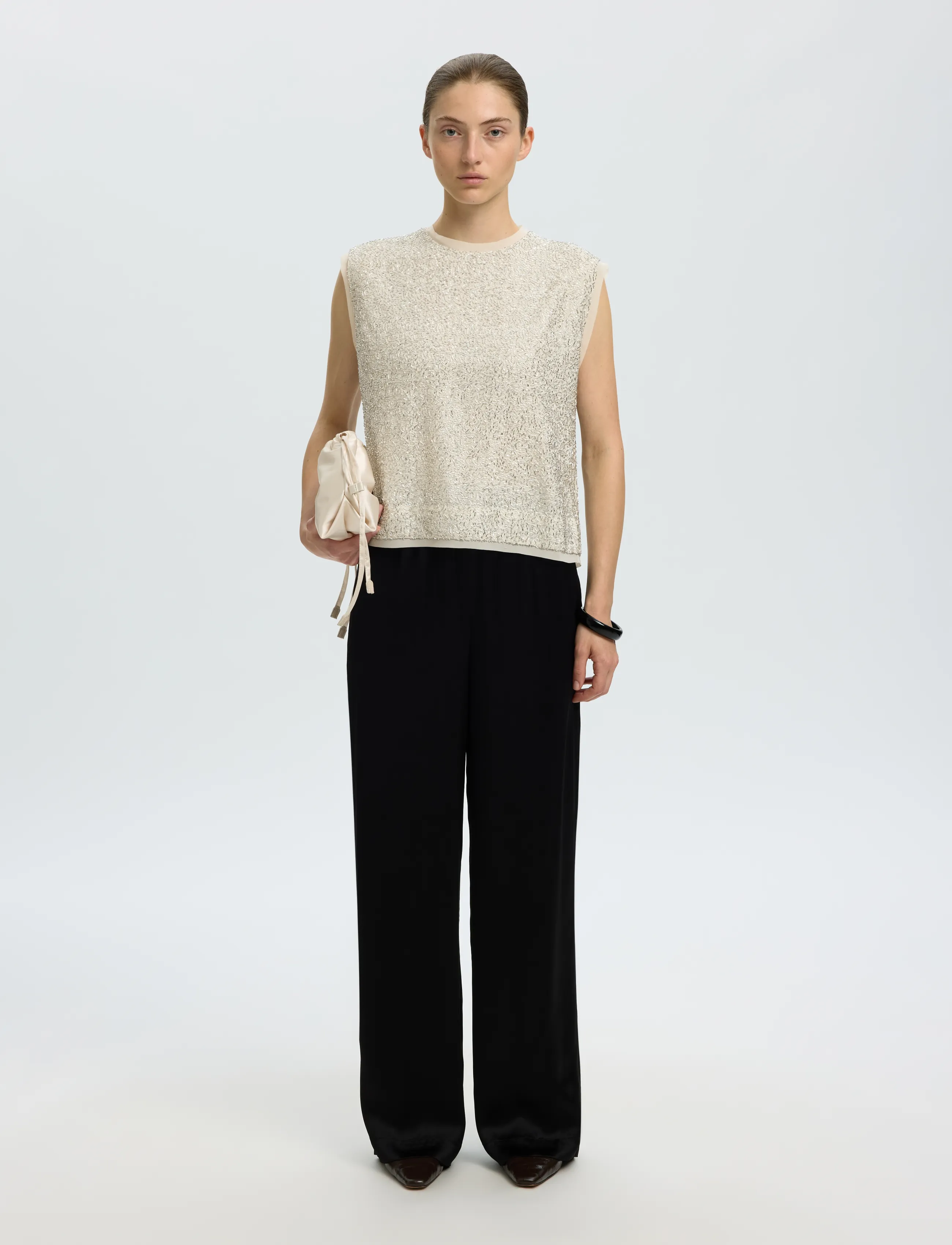 Selected - SLWELLIE SL TOP - Ärmlösa blusar - silver birch - 5