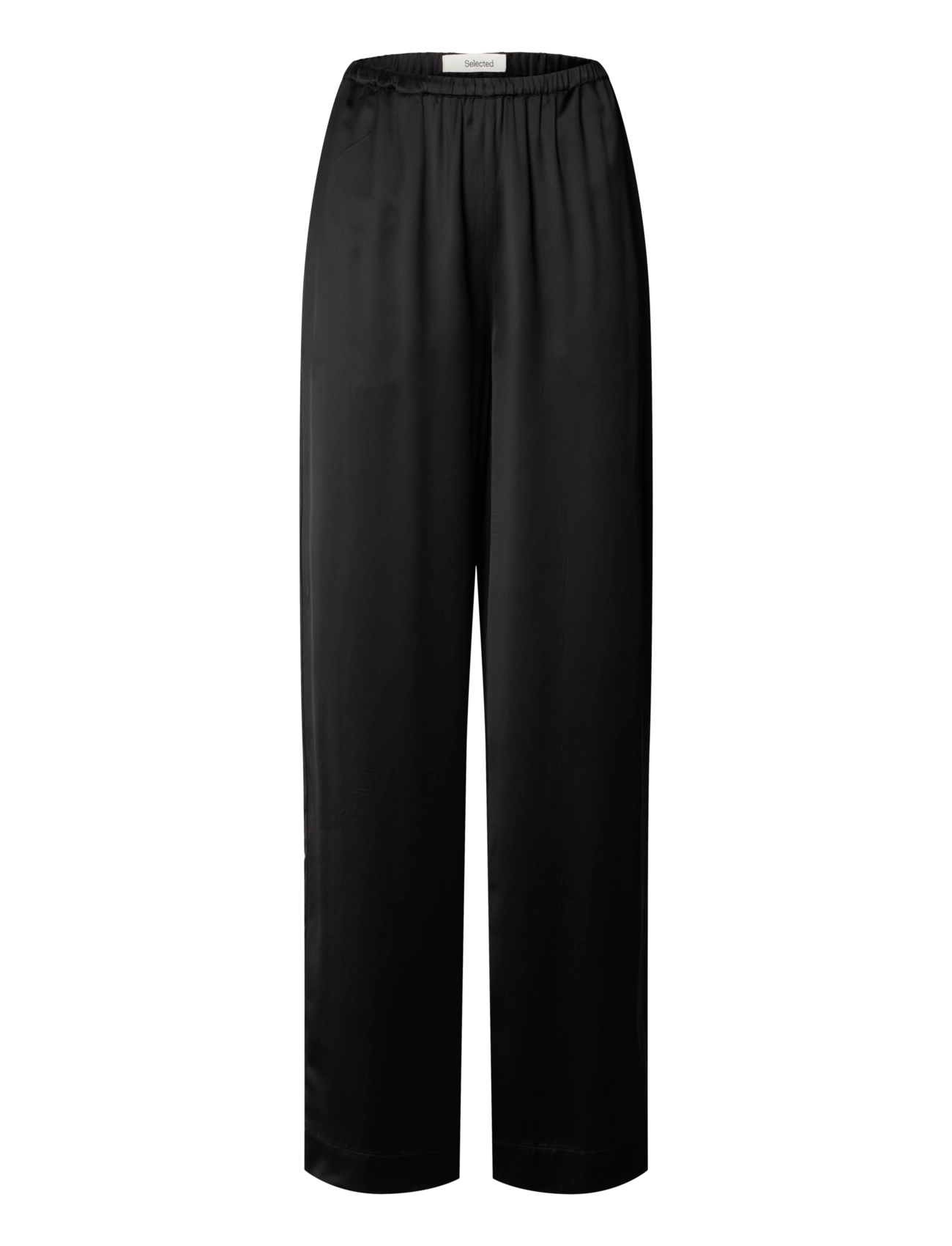 Selected - SLWVIDA MW WIDE PANT - hosen mit weitem bein - black - 1