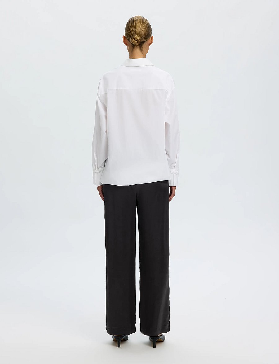Selected - SLWVIDA MW WIDE PANT - hosen mit weitem bein - black - 2