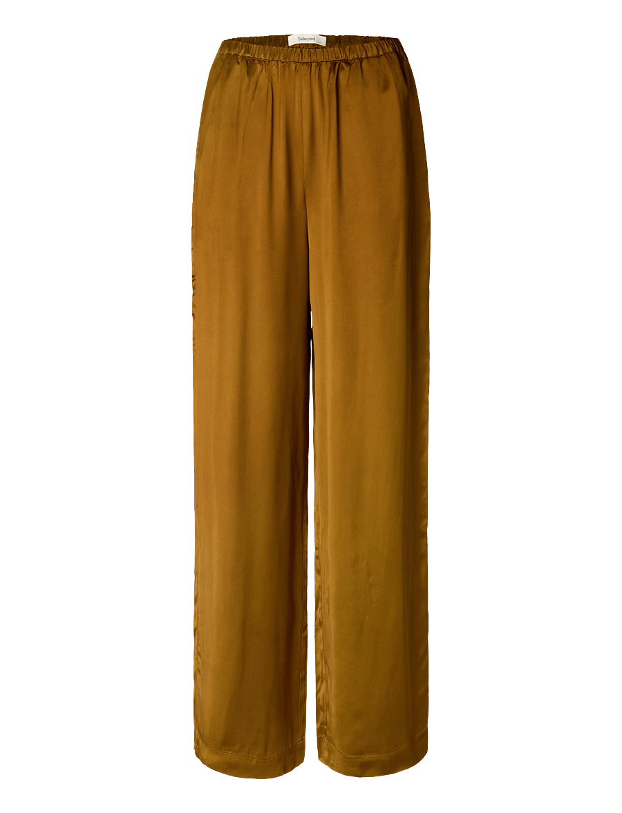 Selected - SLWVIDA MW WIDE PANT - laia säärega püksid - monks robe - 0
