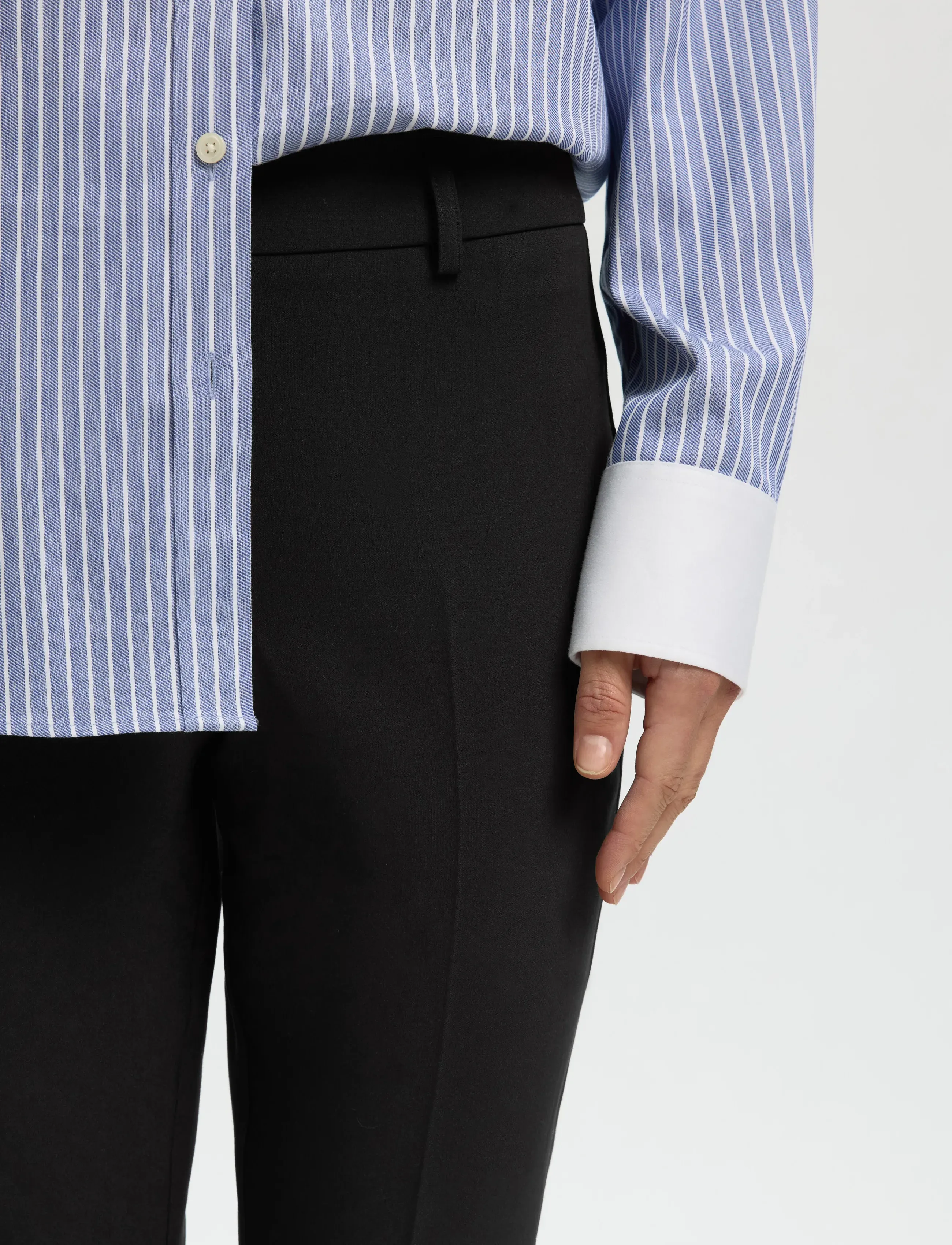 Selected - SLFSLIM RITA KICK FLARED CROPPED MW PANT - schlaghosen - black - 4